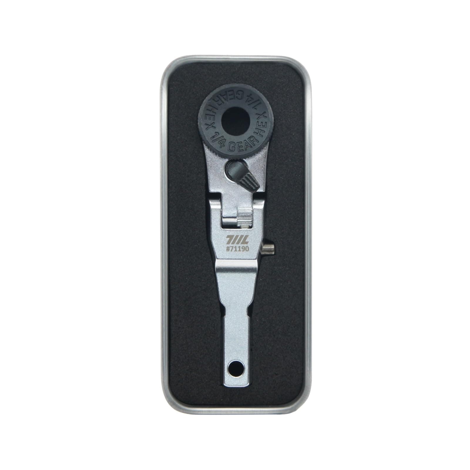 Flat End Flex Head EDC Ratchet Wrench - Screwdriver Accessory Compatible with Multitools' Flat Bit Adapters