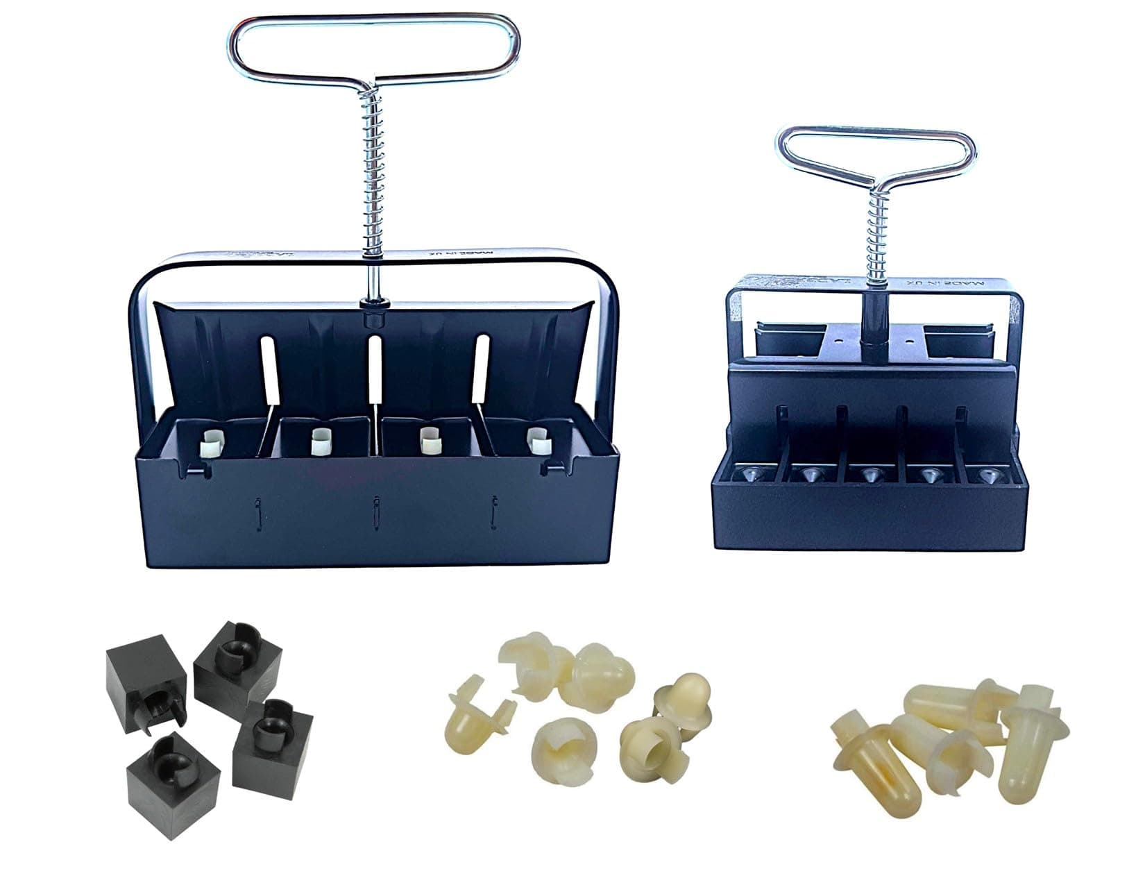 Ladbrooke Authentic Soil Block Maker 5-Pc. Essentials Nesting System Includes Mini 4, Micro 20, Cubic Inserts, Dowel Pins, and Seed Pins, Made in England