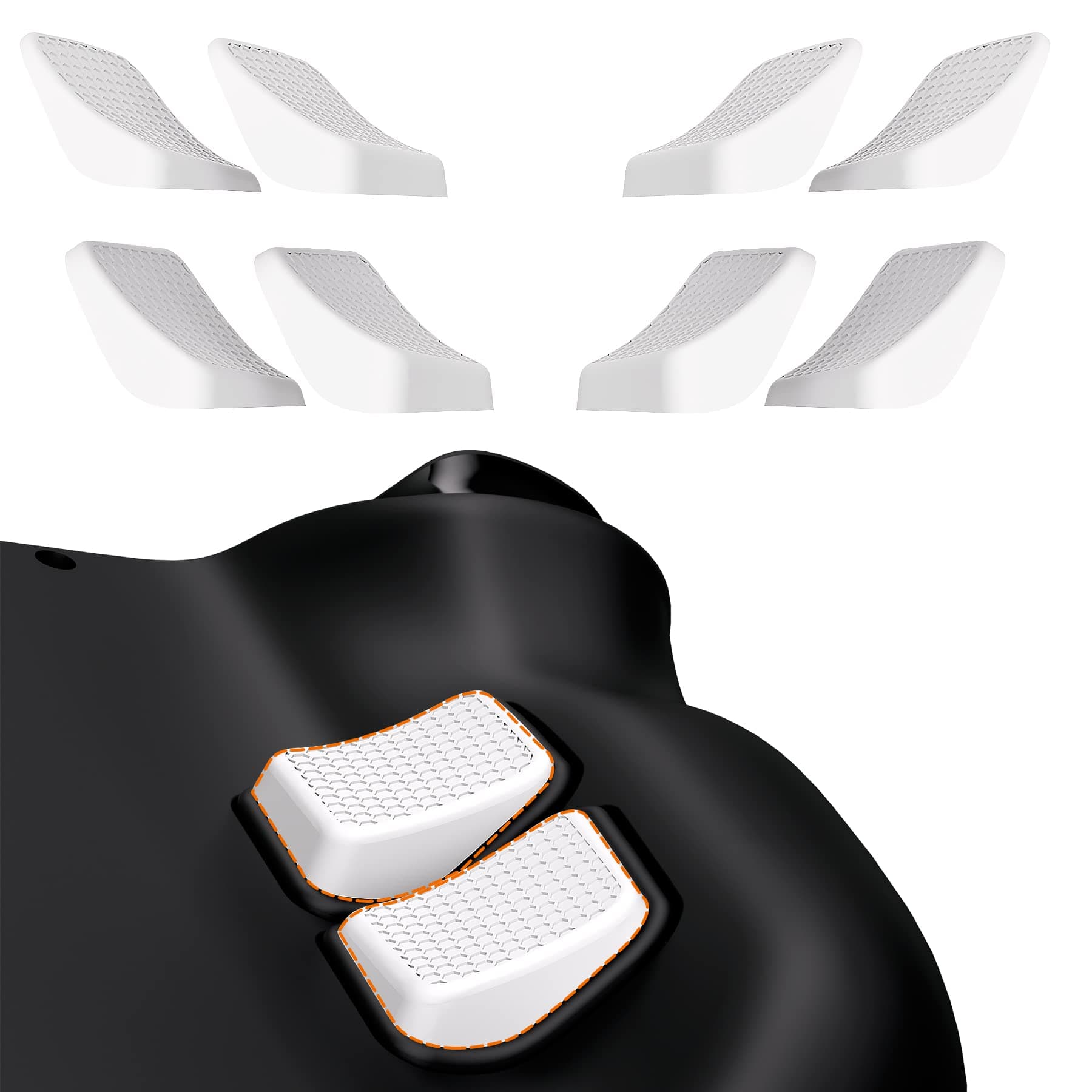 playvital White Back Button Enhancement Set for Steam Deck LCD, Grip Improvement Button Protection Kit for Steam Deck OLED - 2 Different Thickness