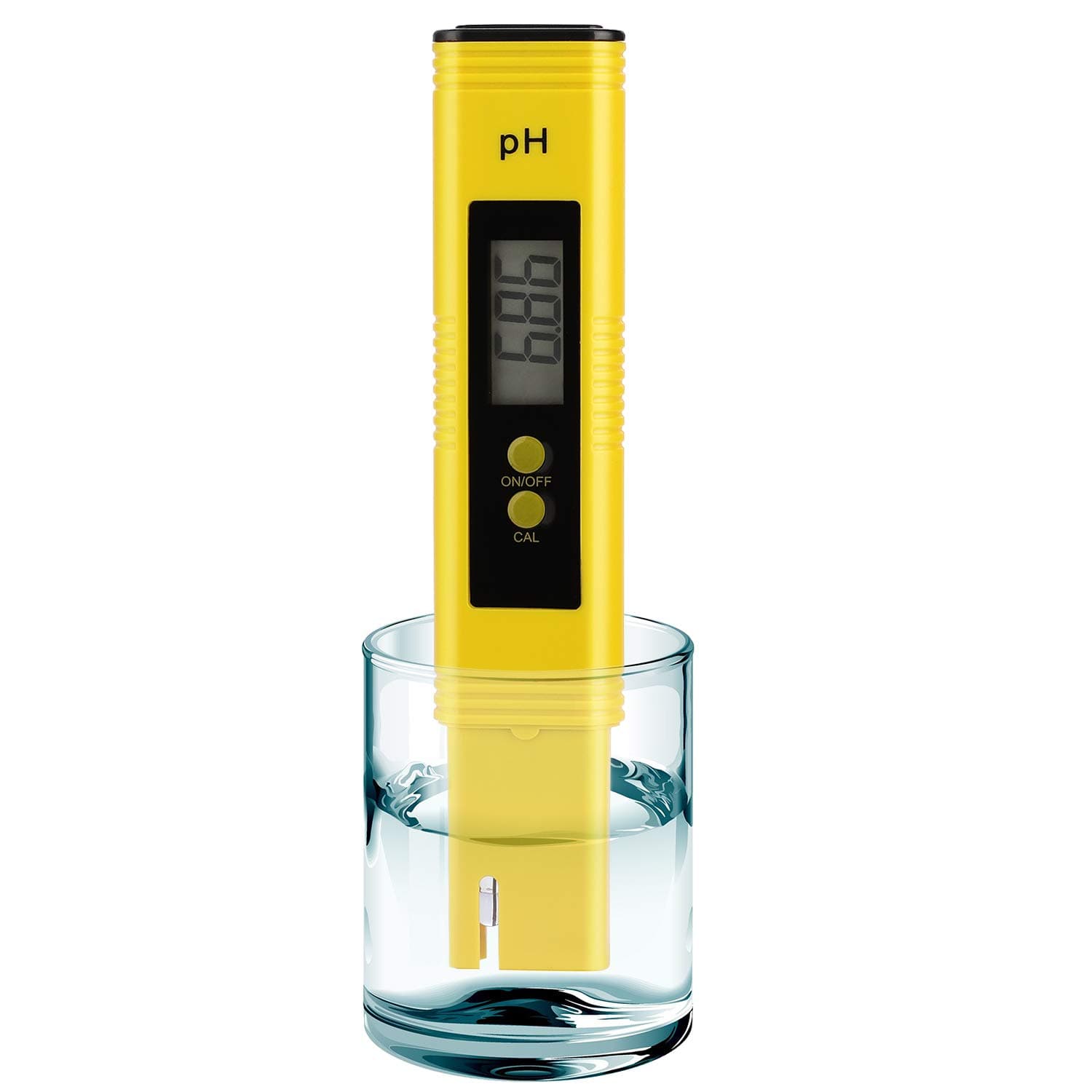 PH Meter for Water Hydroponics Digital PH Tester Pen 0.01 High Accuracy Pocket Size with 0-14 PH Measurement Range for Household Drinking, Pool and Aquarium (1, Yellow, Normal)