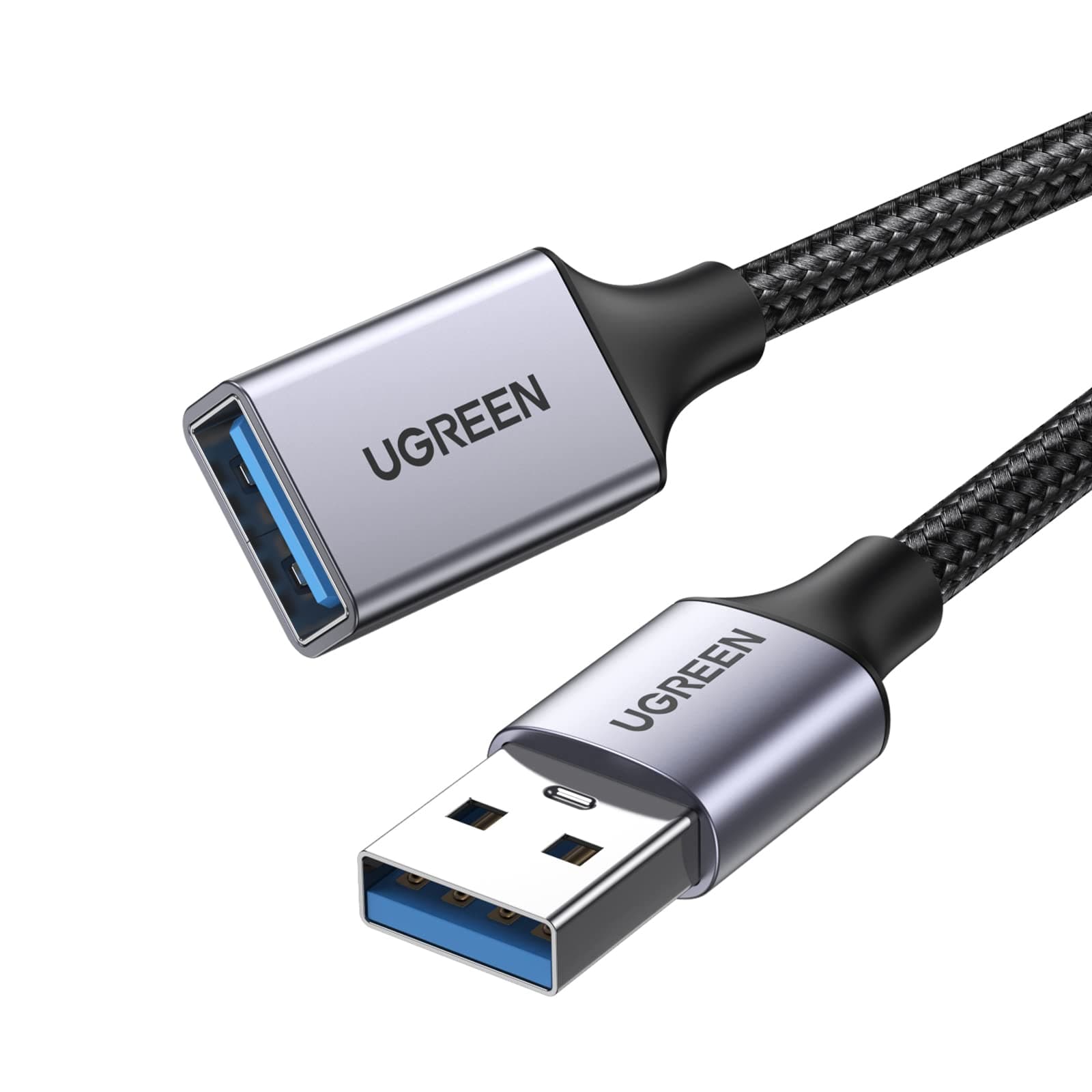 UGREEN USB 3.0 Extension Cable 1M Type A Male to Female Extender Cord Nylon Braided 5Gbps Data Transfer Cables Compatible with Keyboard, Mouse, Hub, Flash Drive, Hard Drives, Printer, VR, Webcam