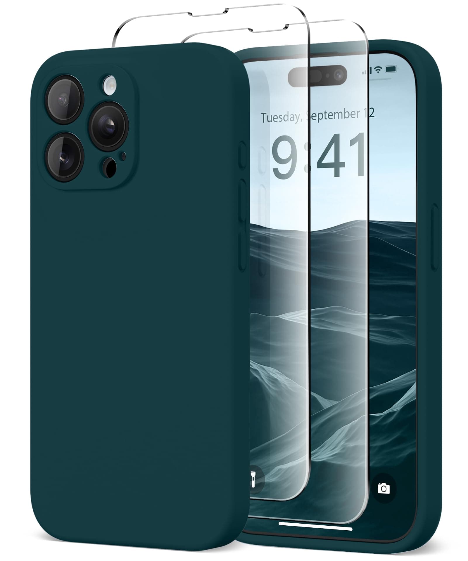 Magnetic for iPhone 13 Pro Case, Compatible with MagSafe, [Full Camera Protection][Screen Protector] Silicone Shockproof Protective Phone Case for iPhone 13 Pro 6.1", Deep Blue