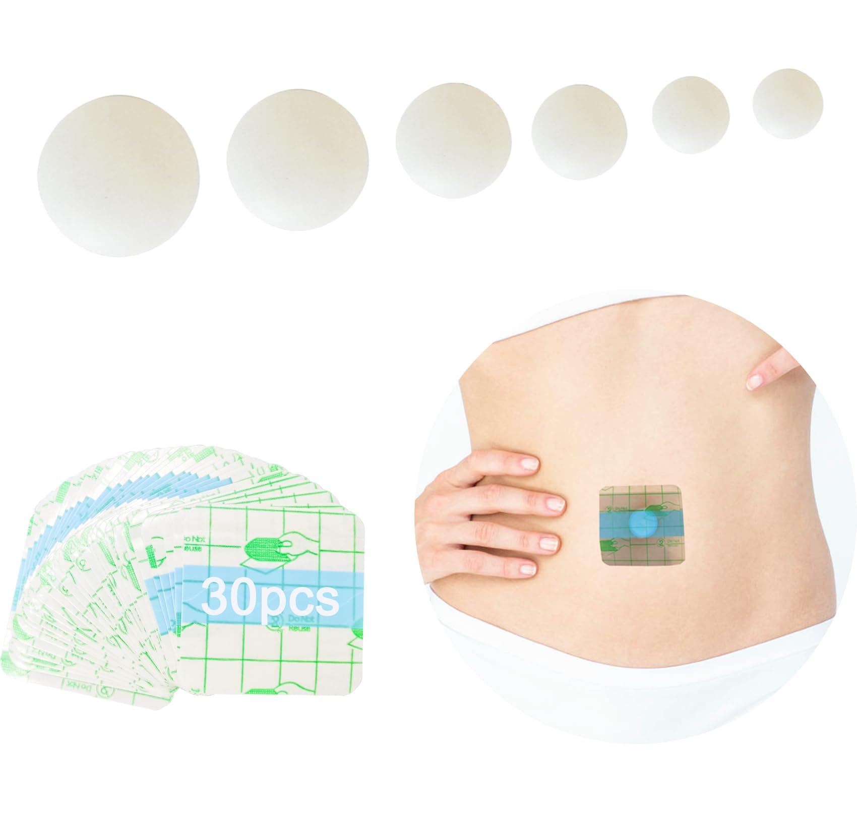 6PCS Ball-Shape Belly Button Plug Post Tummy Tuck Soft Silicone Belly Button Shaper for Adult Liposuction or Umbilical Hernia Repair