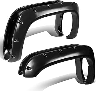 DNA Motoring WF-DRAM94-MBK 4Pcs Pocket-Riveted Style Side Wheel Fender Flares Compatible with 94-02 Dodge Ram 1500 2500 3500 , Black
