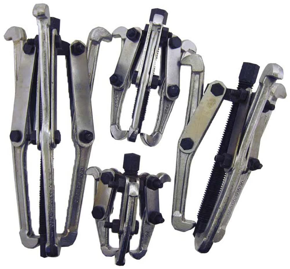 ToolUSA Set of Gear Pullers | Four Sizes: 3" (7.6 cm), 4" (10.2 cm), 6" (15.2 cm), 8" (20.3 cm) | Robust & Durable | Essential for Auto Mechanics