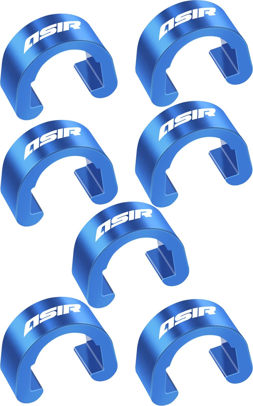 Bicycle Cable Clamps C-Clips for Brake derailleur Shift Cables - Aluminum Alloy -7pcs (Blue)