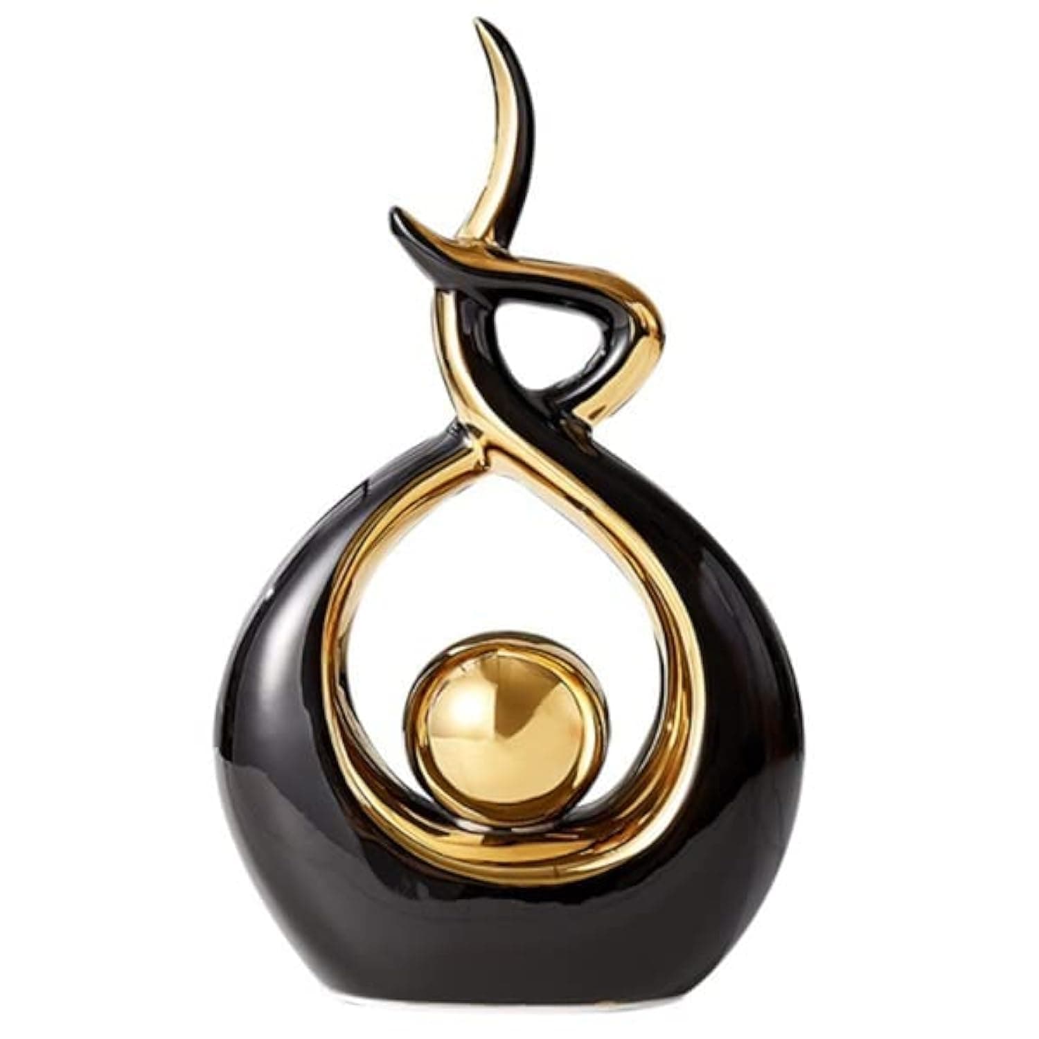 Home Decor Modern Abstract Art Ceramic Statue, Room Decor, Table Decorations for Living Room Dining Room Office Centerpiece, 10.6" High