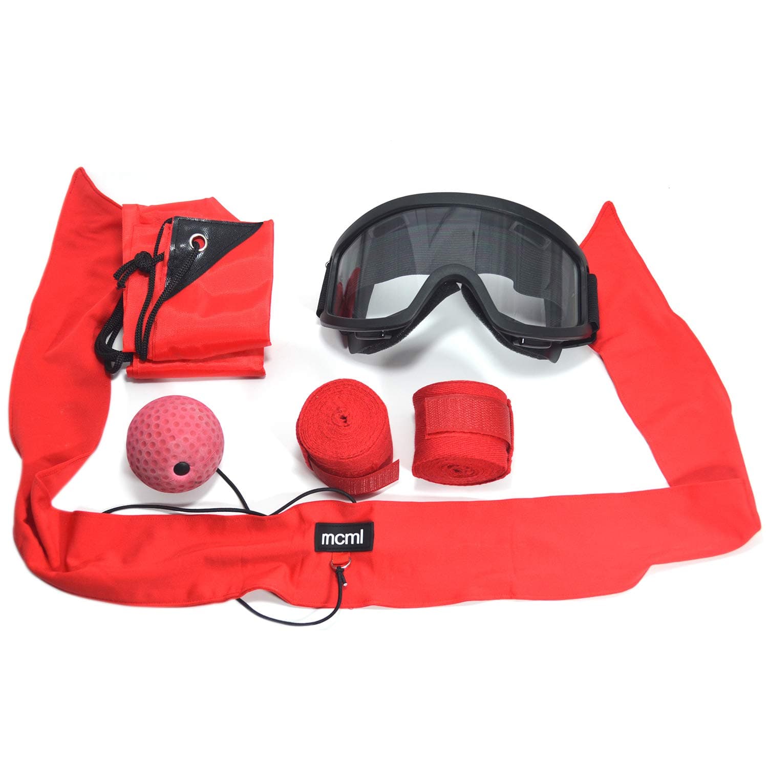 Boxing Reflex Ball with Adjustable Headband Boxing Hand Wraps Protective Glasses Boxing Punching Ball Training and Fitness Equipment