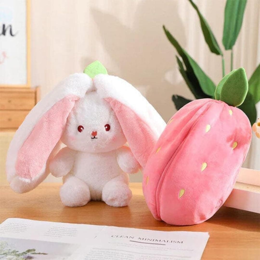 SCOOBA Reversible Rabbit Strawberry Stuffed Toy 30cm