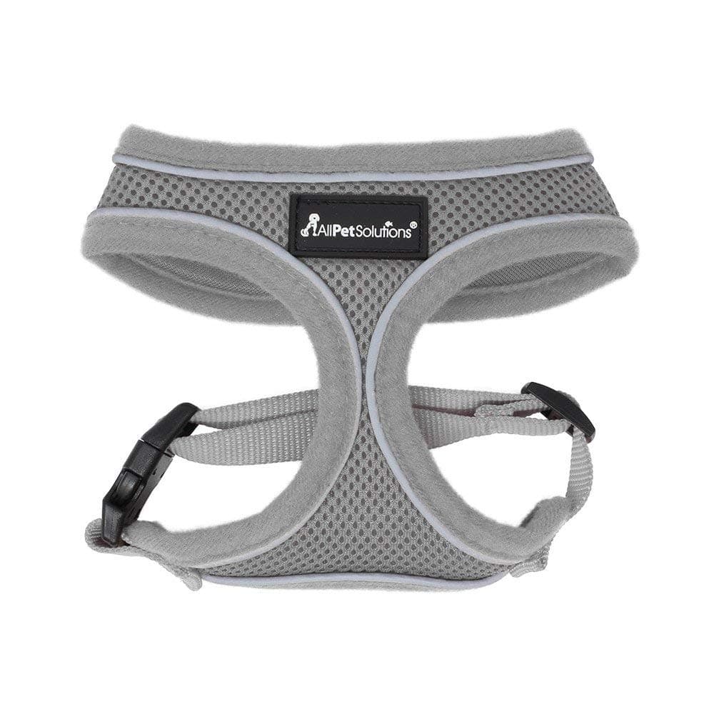AllPetSolutions Dog Harness - Cool Pet Vest with Back D-Ring for Dog Lead Clips - Mesh Fabric Puppy Harness with Soft Padding - Training Stuff and Supplies for Small, Medium, Large Dogs - L, Grey