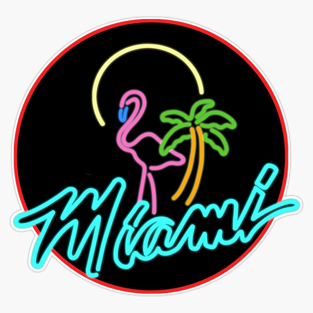 Miami Bumper Sticker Window Vinyl Decal 5"