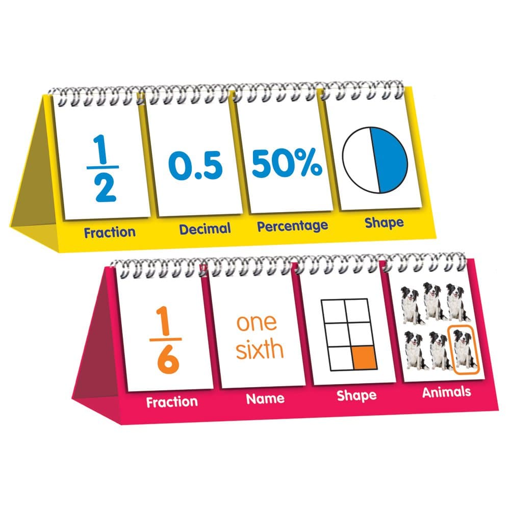 Junior Learning Fraction Flips Double-Sided Flip Stand, Ages 6-9, Fractions & Equivalence, Grade 2-3