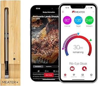 Plus: Smart Bluetooth Wireless Meat Thermometer Digital | BBQ, Grill, Oven, Smoker, Air Fryer, Kitchen | Perfect for Steak, Chicken, Turkey, and More | Delicious Recipes in App