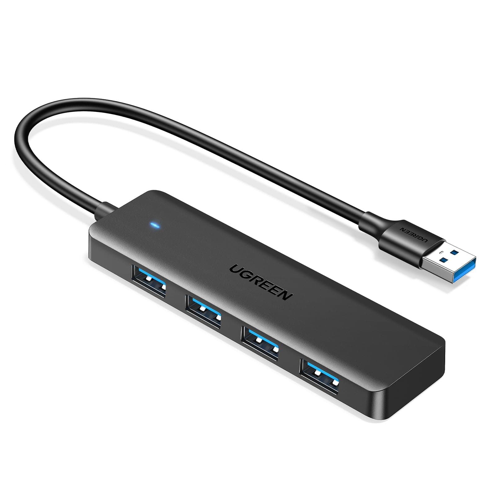USB 3.0 Hub, 4 Ports USB A Splitter Ultra-Slim USB Expander for Mouse, Keyboard, Flash Drive, U Disk, Printer Compatible with Laptop, Desktop PC, Xbox, PS5, and More