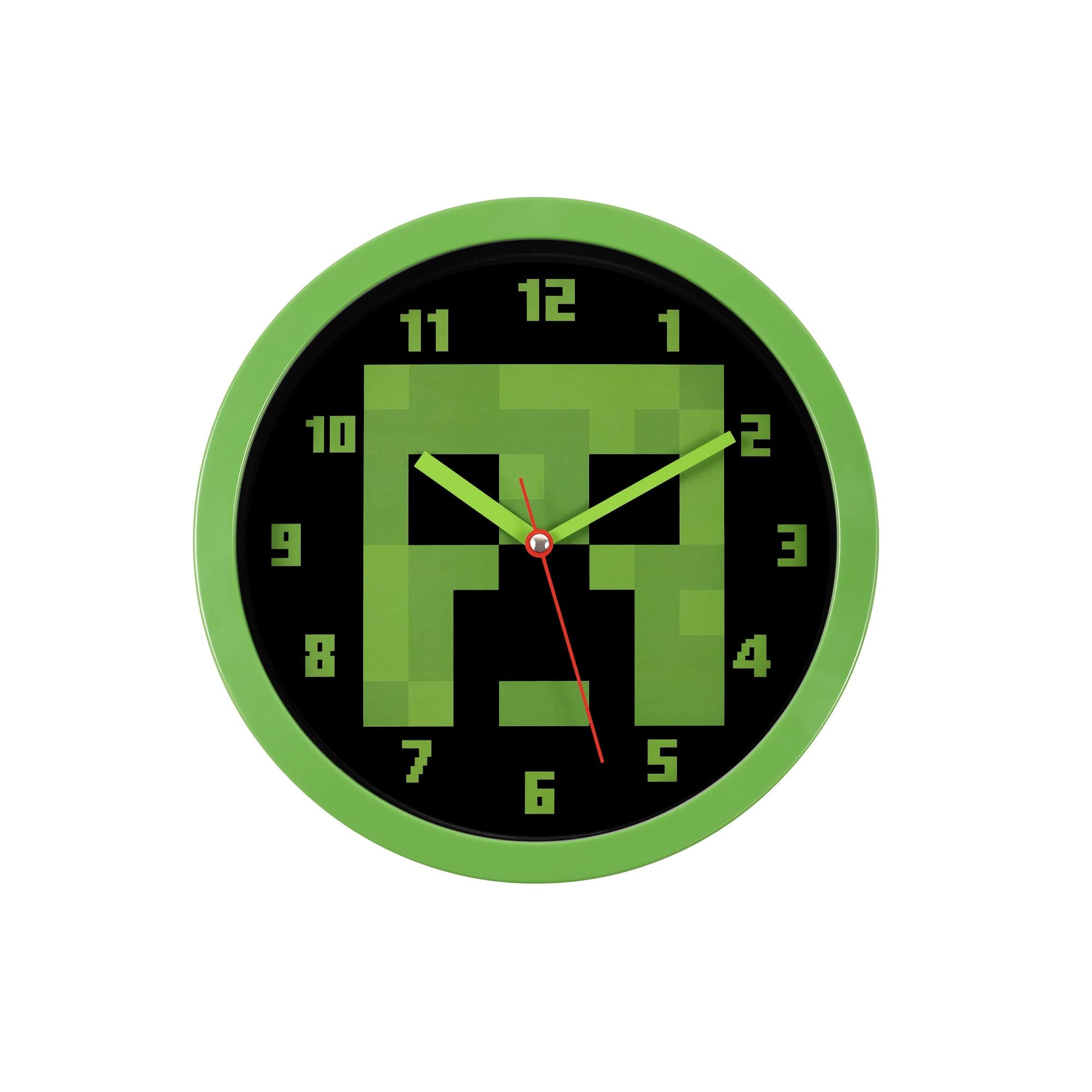 Minecraft Wall Clock, Green & Black, One Size