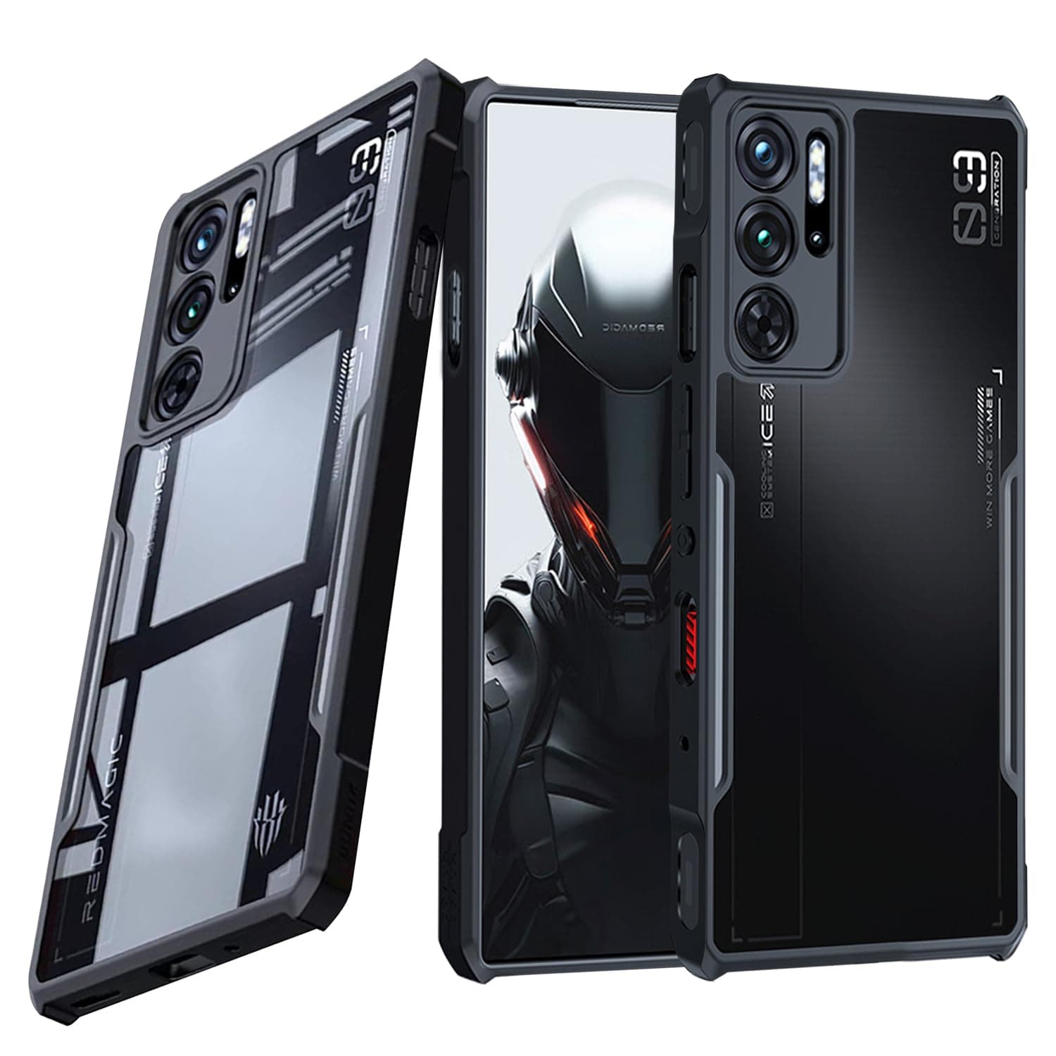 for ZTE Nubia Red Magic 9 Pro / 9S Pro Case, Ultra-Thin Lightweight Cover, Soft TPU Bumper + Acrylic Back, Military Grade Drop Protection, Clear Black