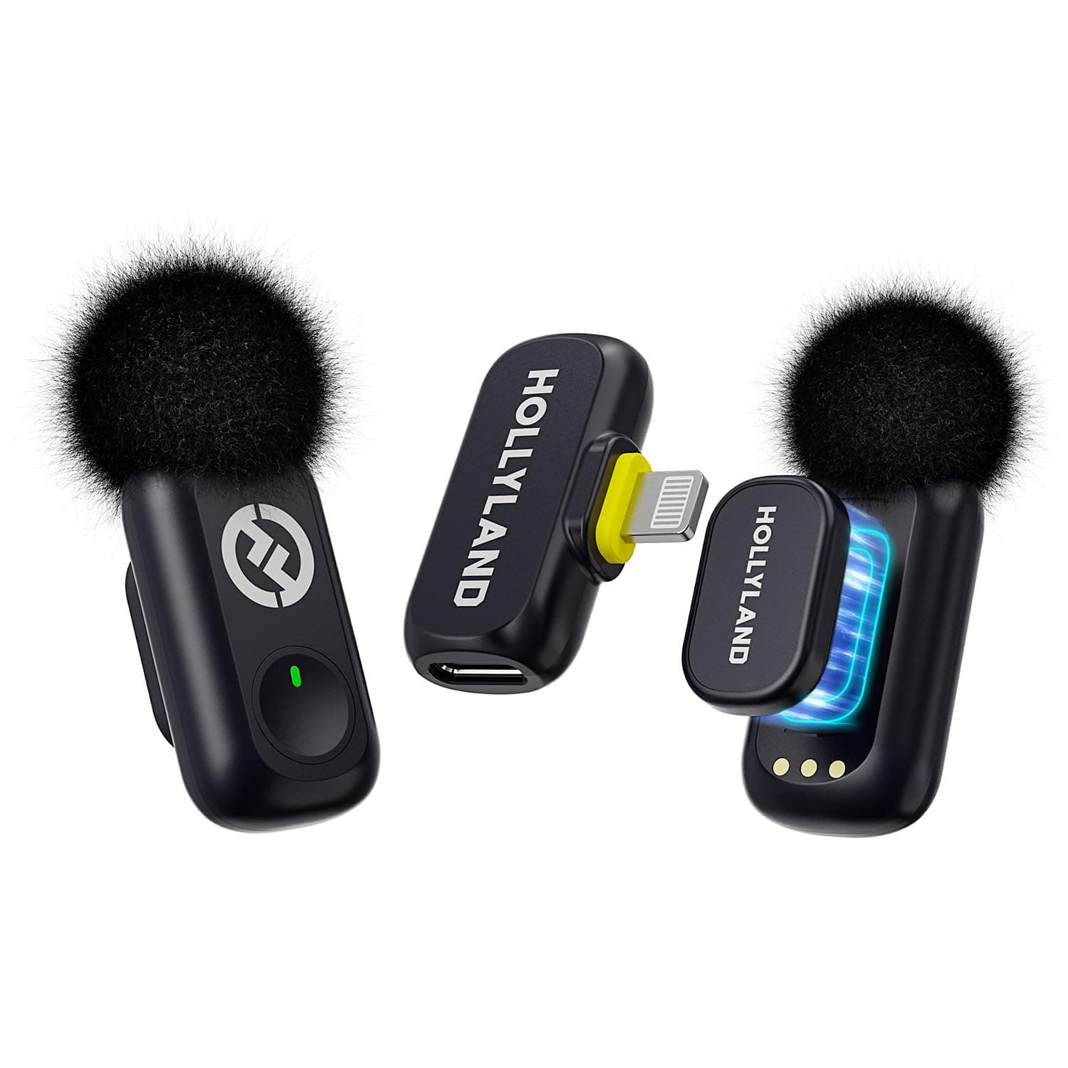 Hollyland LARK A1 Wireless Mini Microphone for iPhone15/16 & Android, Pure Sound, Noise Cancelling, Magnetic Microphone for YouTube, TikTok, Podcast, Vlogging for Lightning(2TX+1RX)