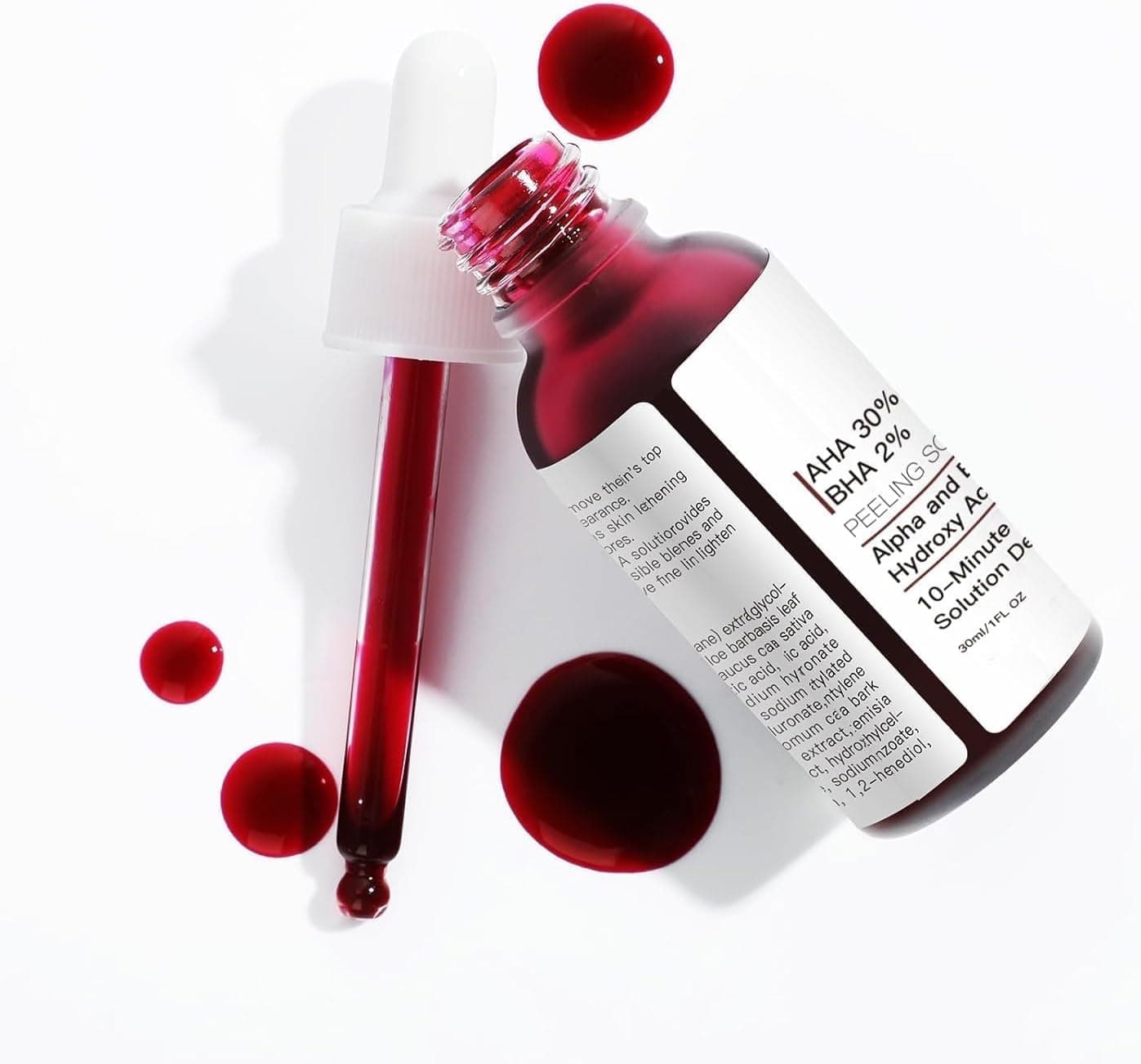 AHA 30% + BHA 2% Peeling Solution, Chemical Peel for Face at Home, BHA Liquid Exfoliant for Large Pores, Wrinkles & Fine Lines, 1.0 FlOz (1 PCS)