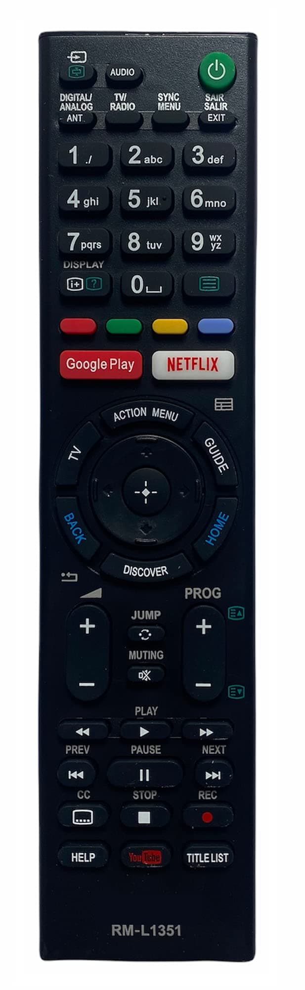 Upix Smart TV Remote No. 845 (No Voice), Compatible/Replacement for Sony Smart TV LCD/LED Remote Control