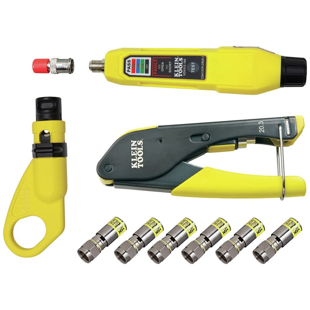 Coaxial Cable Tools, Tester and Connectors, Crimper, Stripper, Tracer and F Connector VDV002-818