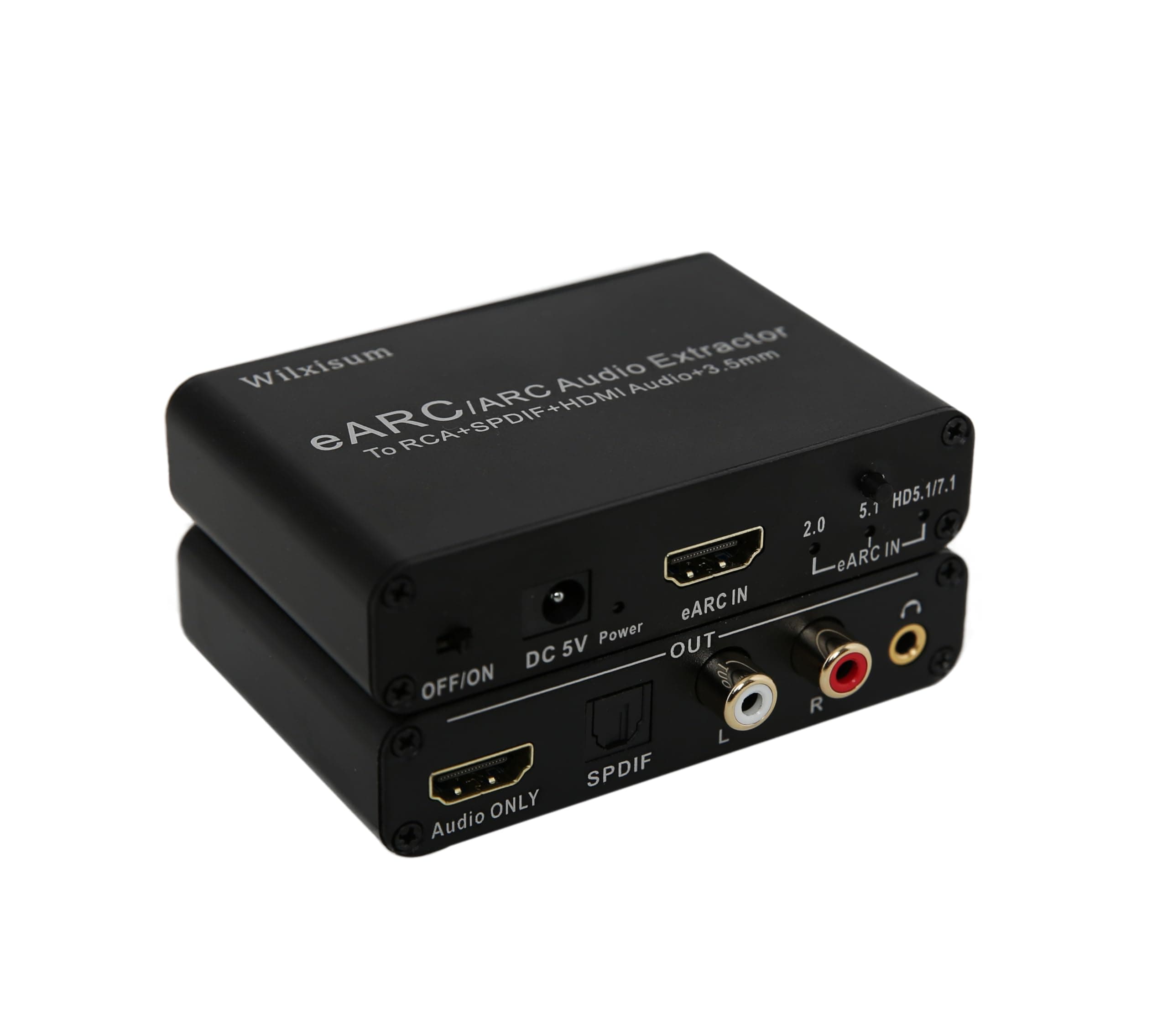 HDMI Earc/Arc Audio Extractor/Adapter, HDMI Earc/Arc to RCA R/L, Optical, 3.5mm Audio Converter