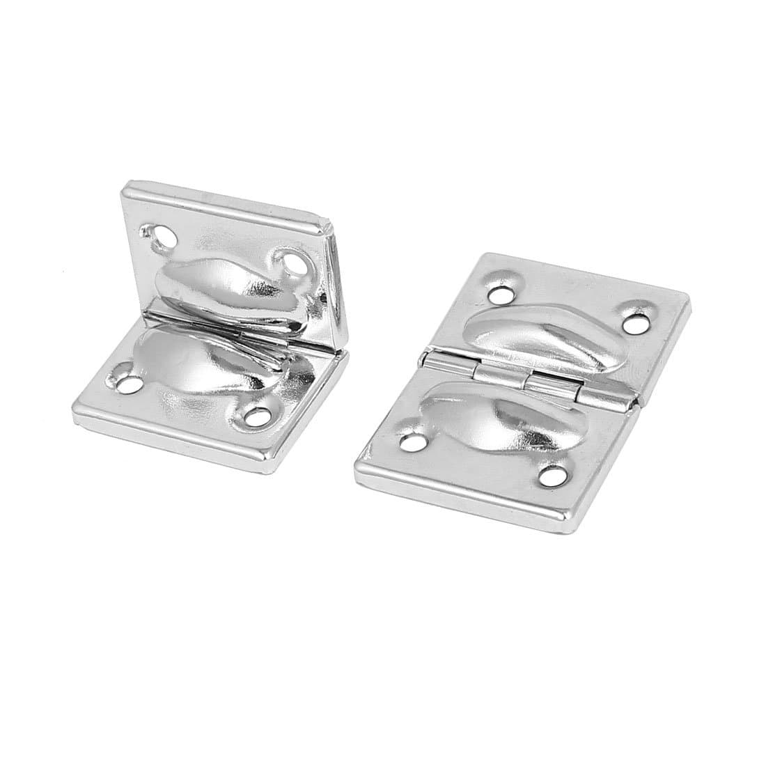 Sourcingmap Toolbox Suitcase Box Metal Hinges Support Silver Tone 44mmx30mm 2pcs