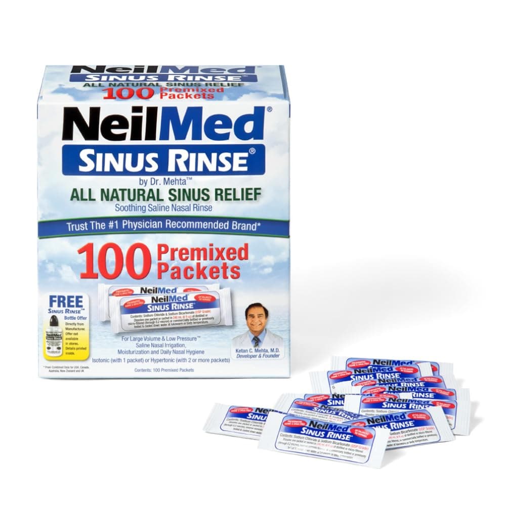 Sinus Rinse All Natural Relief Premixed Refill Packets 100 Count (Pack of 1)
