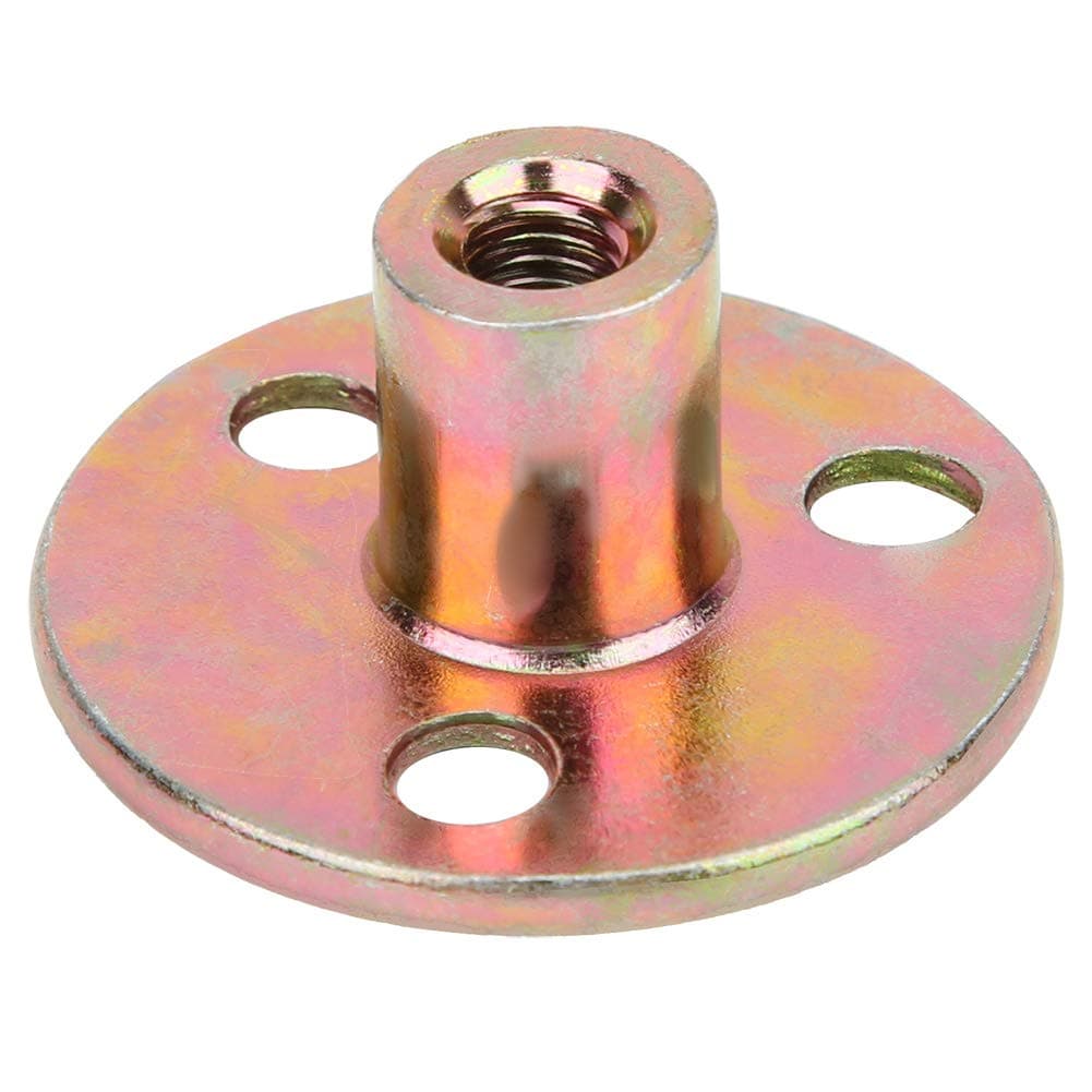 5Pcs Flange Nuts, M6 M8 M10 Galvanized Iron Smooth T Nut Flange 3 Hole Galvanized Iron Tee Round Base for Fixing Connection Furniture (M8)