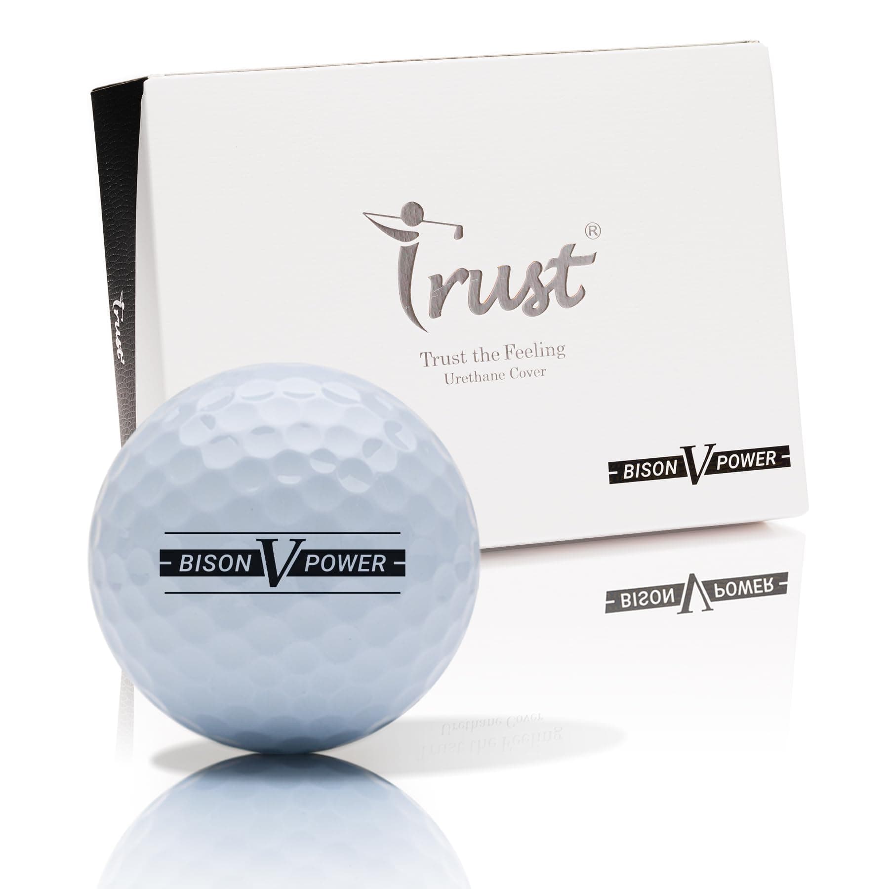 TrustBison V Power/Bison X Power Urethane Golf Ball. 2024 K9 Model, designed for Pro and low handicappers, for swing Speed over/under 105 MPH, Soft Feeling, White (1 Dozen / 4 Dozen)