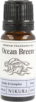 Nikura | Ocean Breeze Fragrance Oil - 10ml | Perfect for Soap Making, Candle Making, Wax Melts, Diffuser | Great for use in Bath Bombs, Perfume Oil, Perfume Scents | Vegan & UK Made