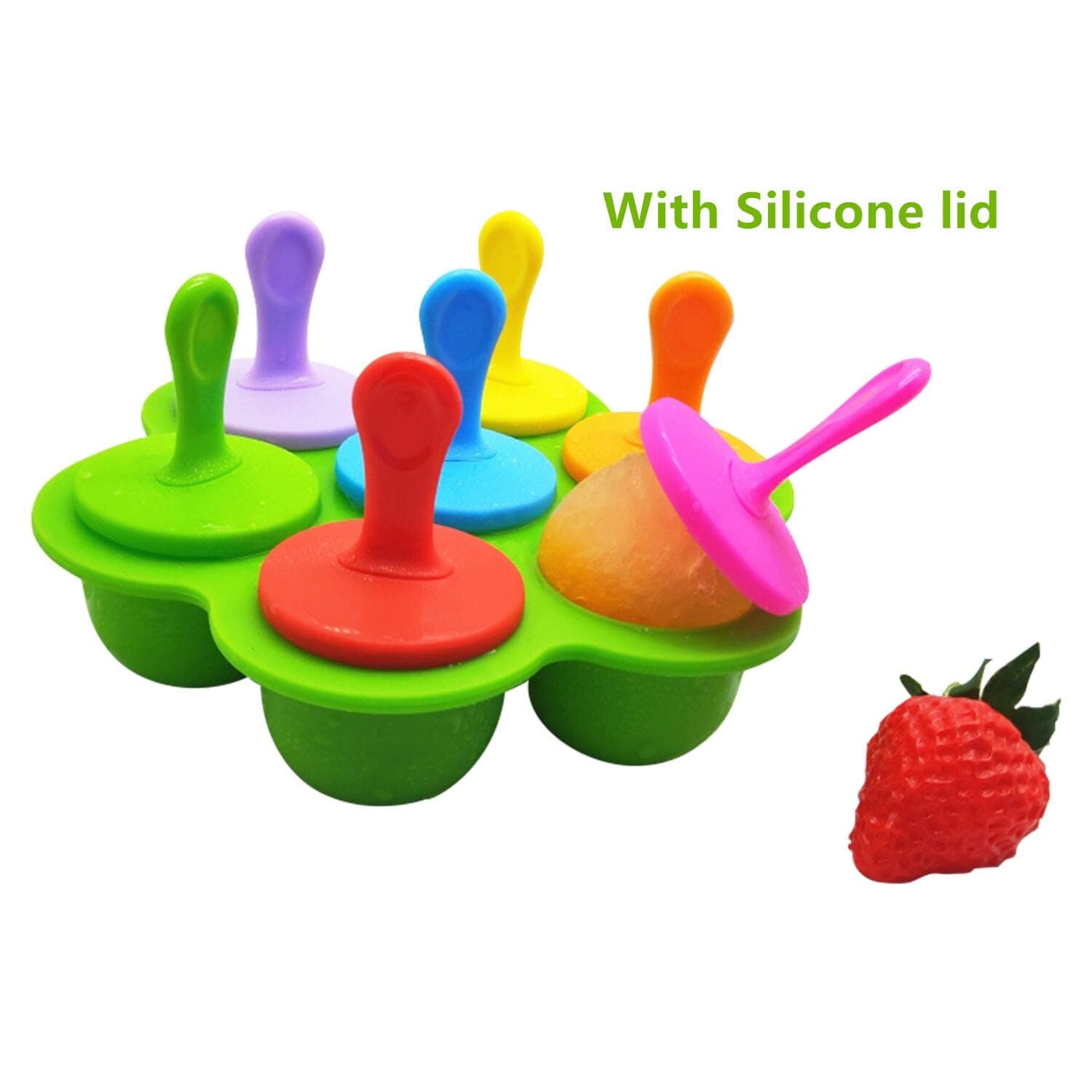 Popsicle Molds Silicone Ice Pop Molds Maker with Lids Sticks and Drip Catcher Frozen DIY Popsicle Trays Reusable Easy Release Ice Pop Maker No Drip Food Storage Container
