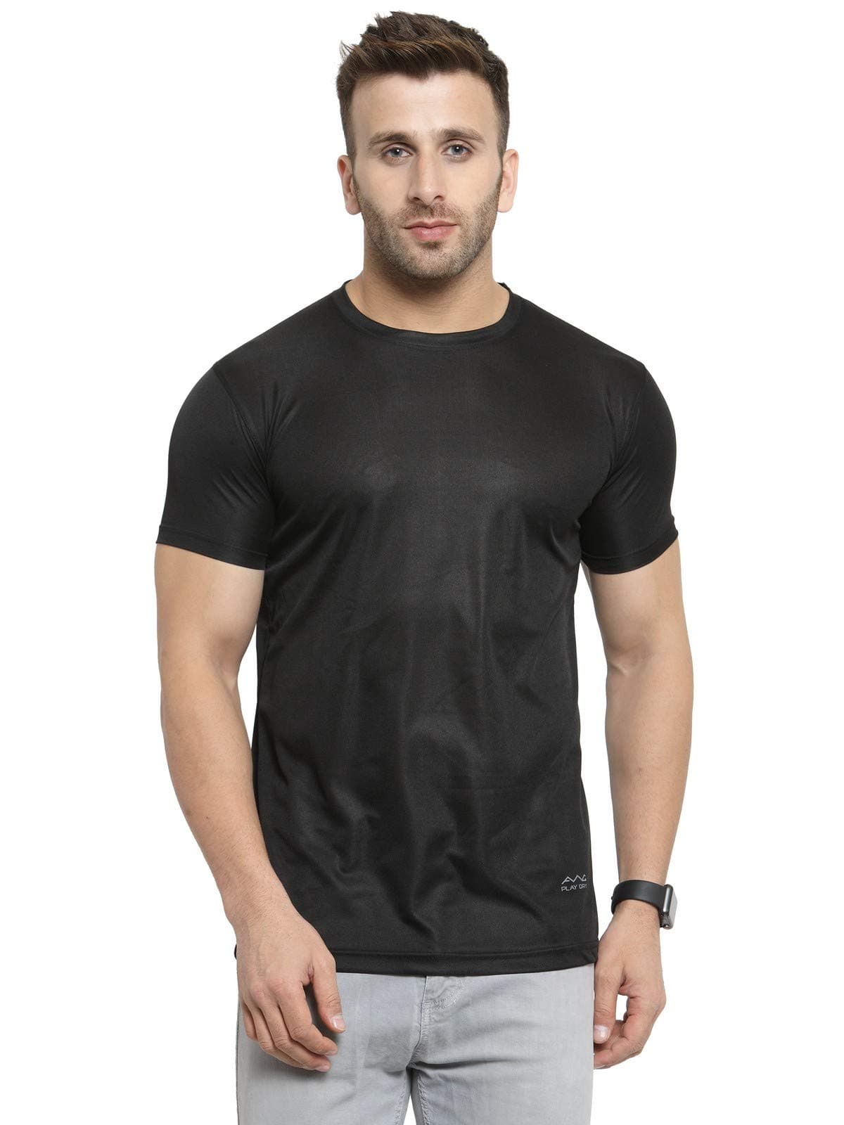 Men’s Round Neck Half Sleeves, Lightweight Quick Dry Regular Dry Fit Sports T-shirt