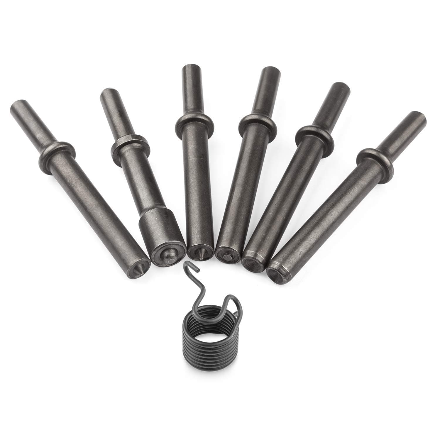 7 Pcs Air Hammer Rivet Bit Set, Dele 0.401 Shank Smoothing Pneumatic Air Rivet Hammer Tools Kit with Spring