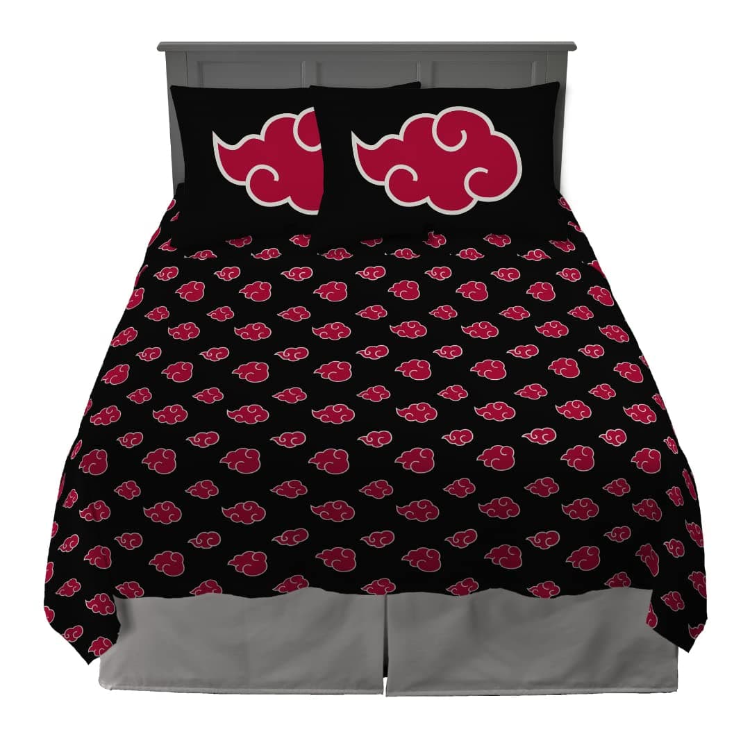 Naruto Akatsuki Anime Bedding Super Soft Microfiber Queen Sheet Set, (Official Licensed Naruto Product) by Franco
