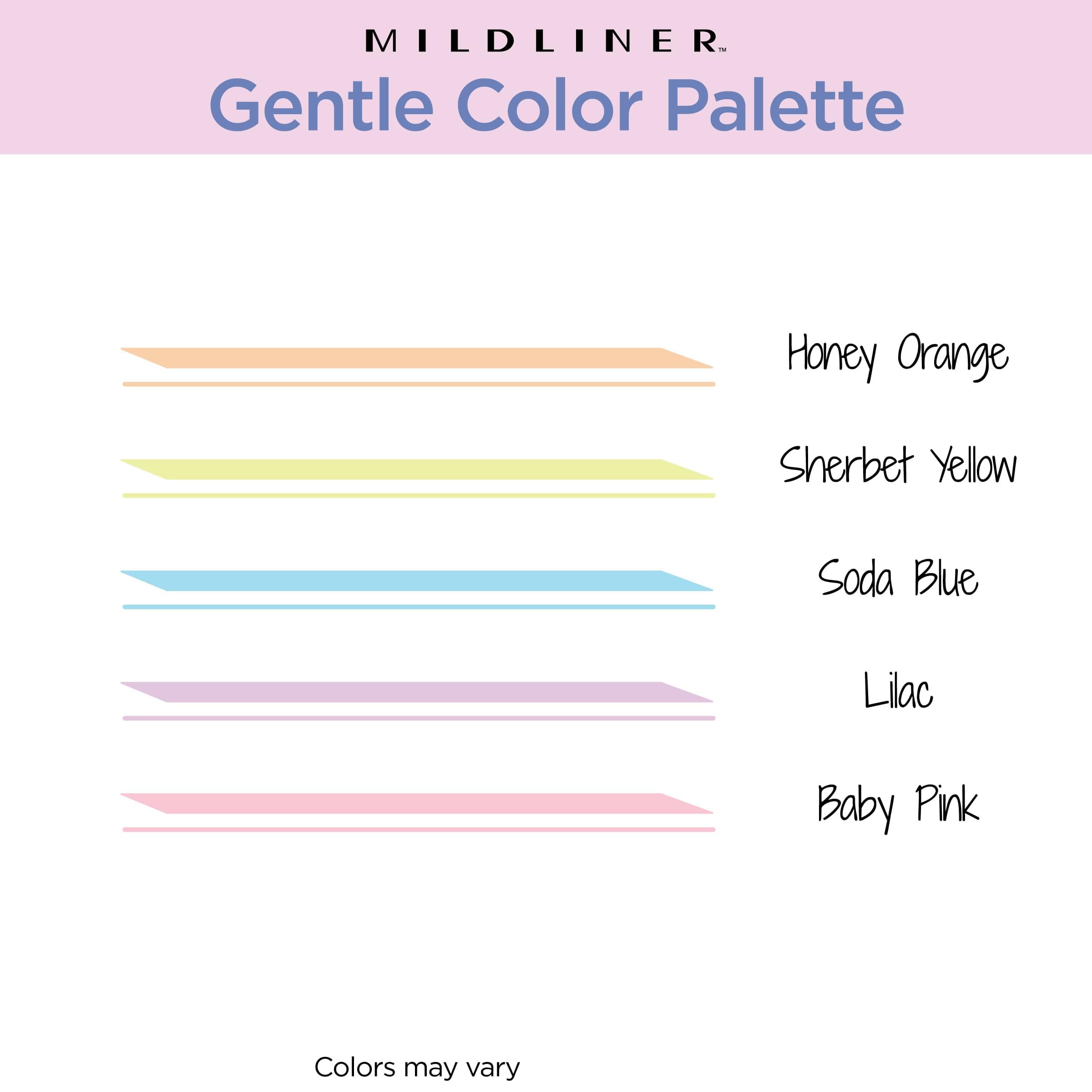 Zebra Pen Mildliner Double Ended Highlighter Set, Chisel and Bullet Point Tips, Assorted Gentle Ink Colors, 5-Pack (78705)