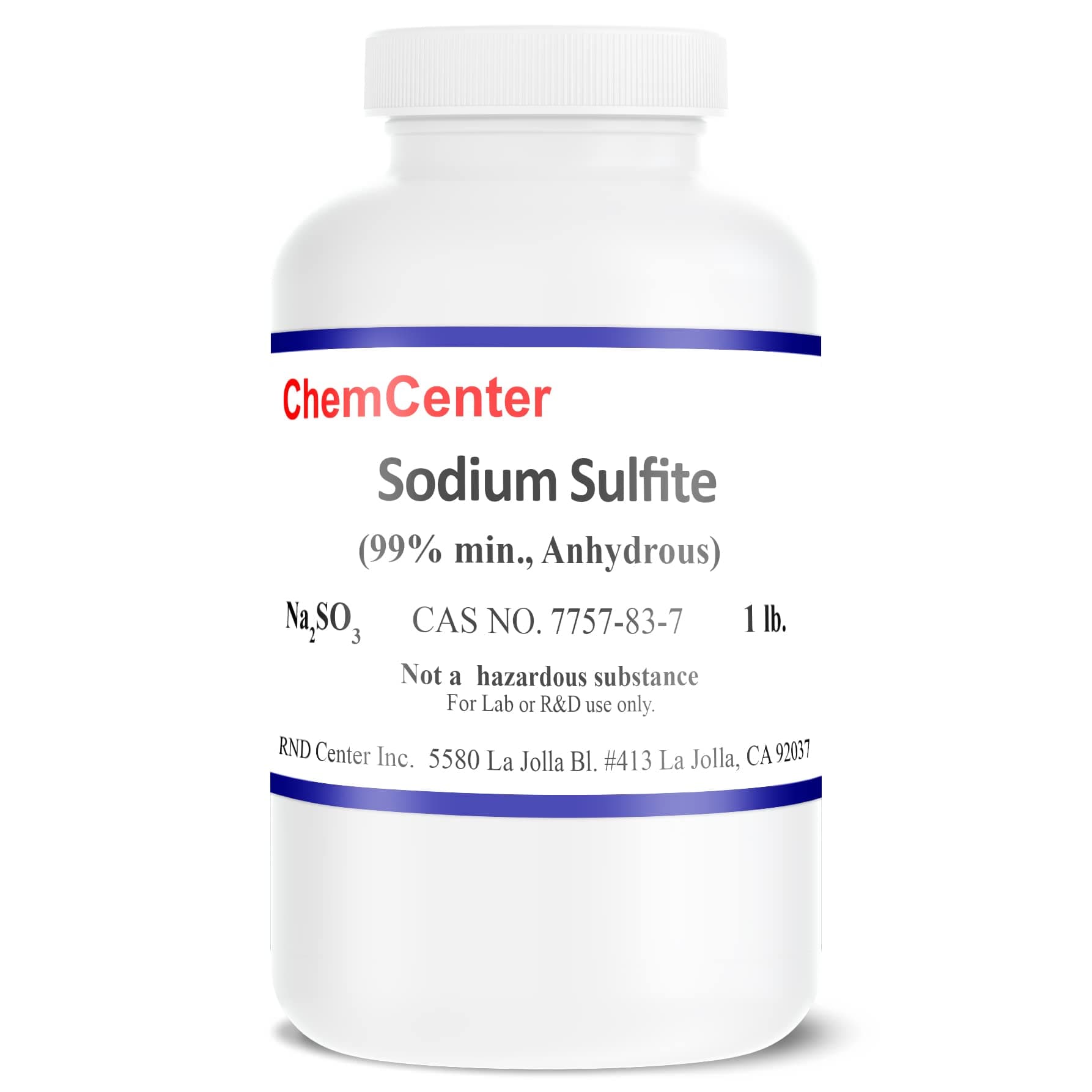 Sodium Sulfite, 99% min, Anhydrous, 1 lb.