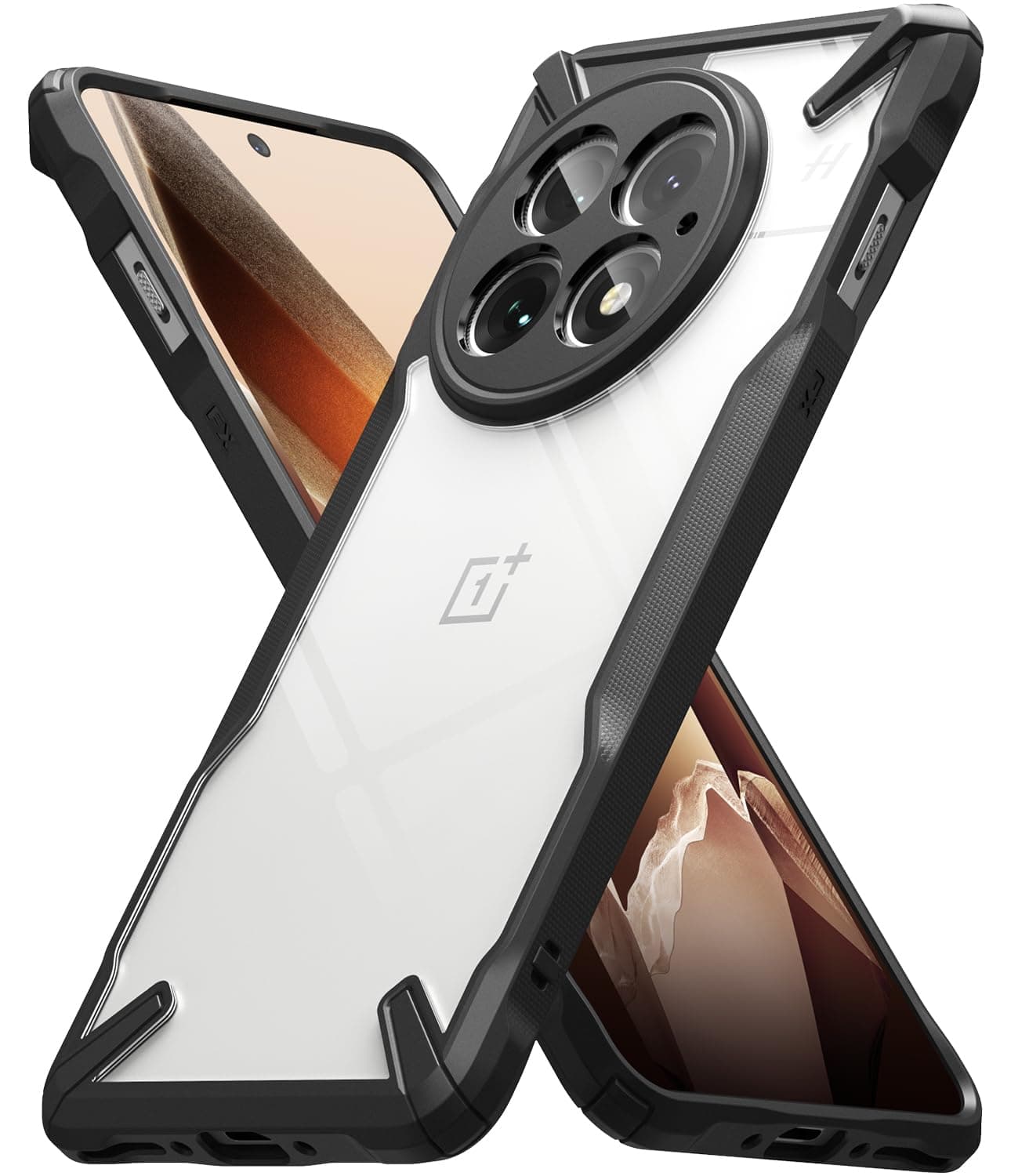 Ringke Fusion-X [Precise Cutouts for Camera Lenses] Compatible with OnePlus 13 Case, Augmented Bumper Clear Hard Back Heavy Duty Shockproof Protective Cover - Black