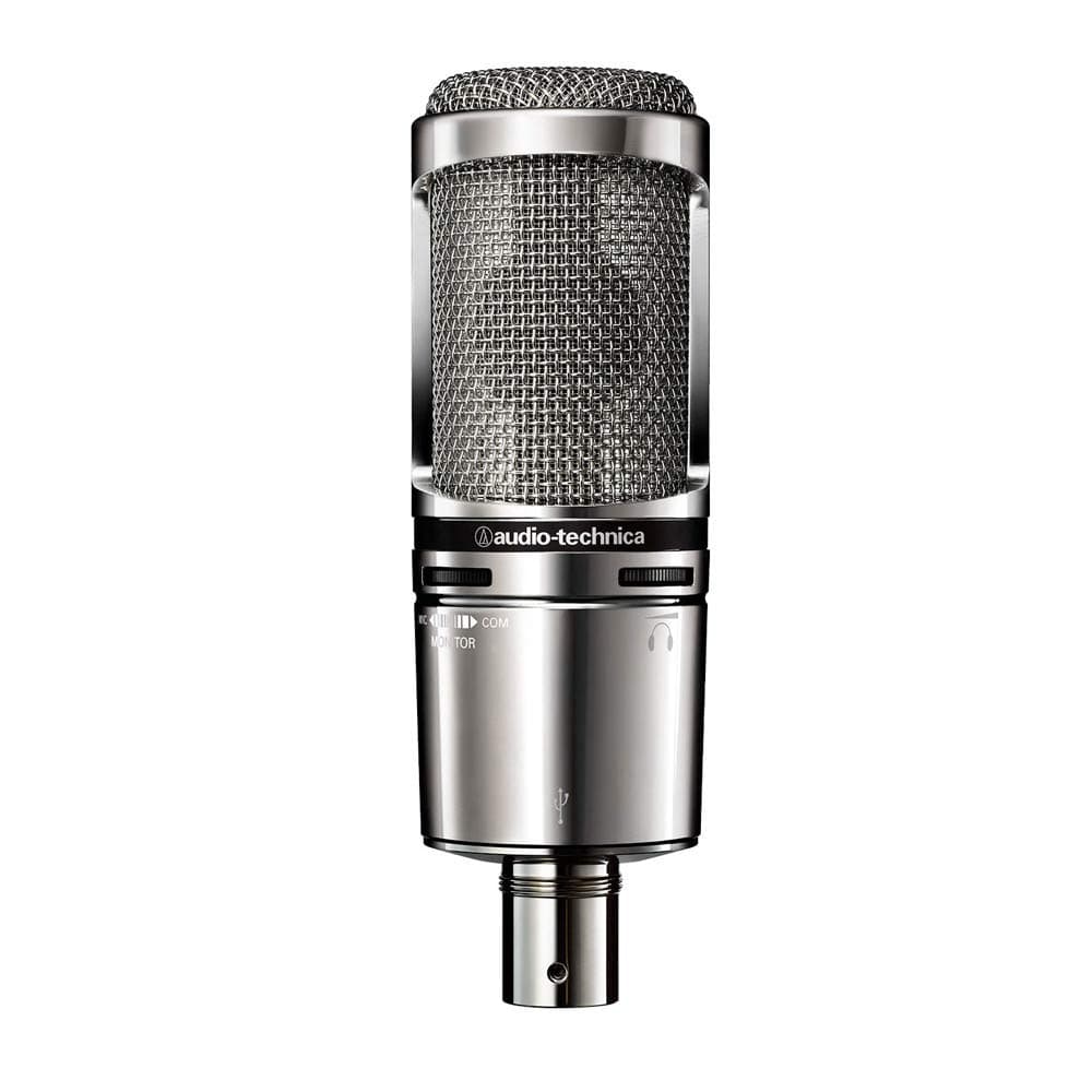 Audio-Technica AT2020USB+V Cardioid Condenser Studio Microphone (NA, Silver)