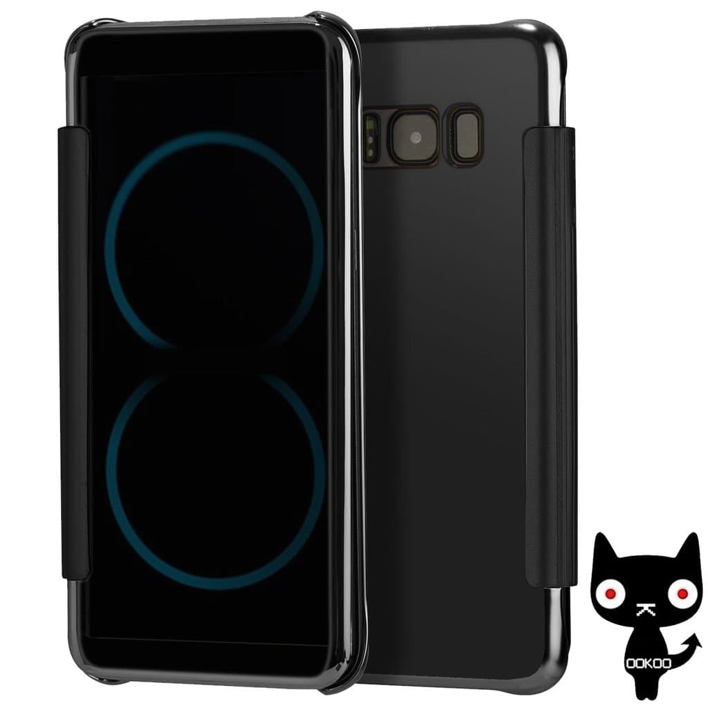 OOKOO Samsung Galaxy S8 Plus Case, Mirror Smart Clear View Window Flip Case Cover For Samsung Galaxy S8 Plus - Black