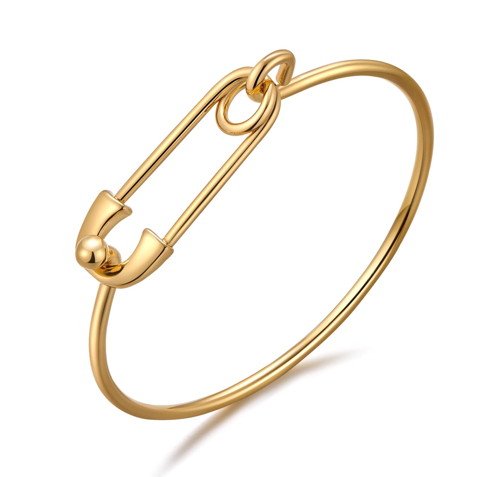 Gold Silver Link Bangle Bracelet for Women Simple Thin Cuff Bangle Bracelet Minimalist Jewelry