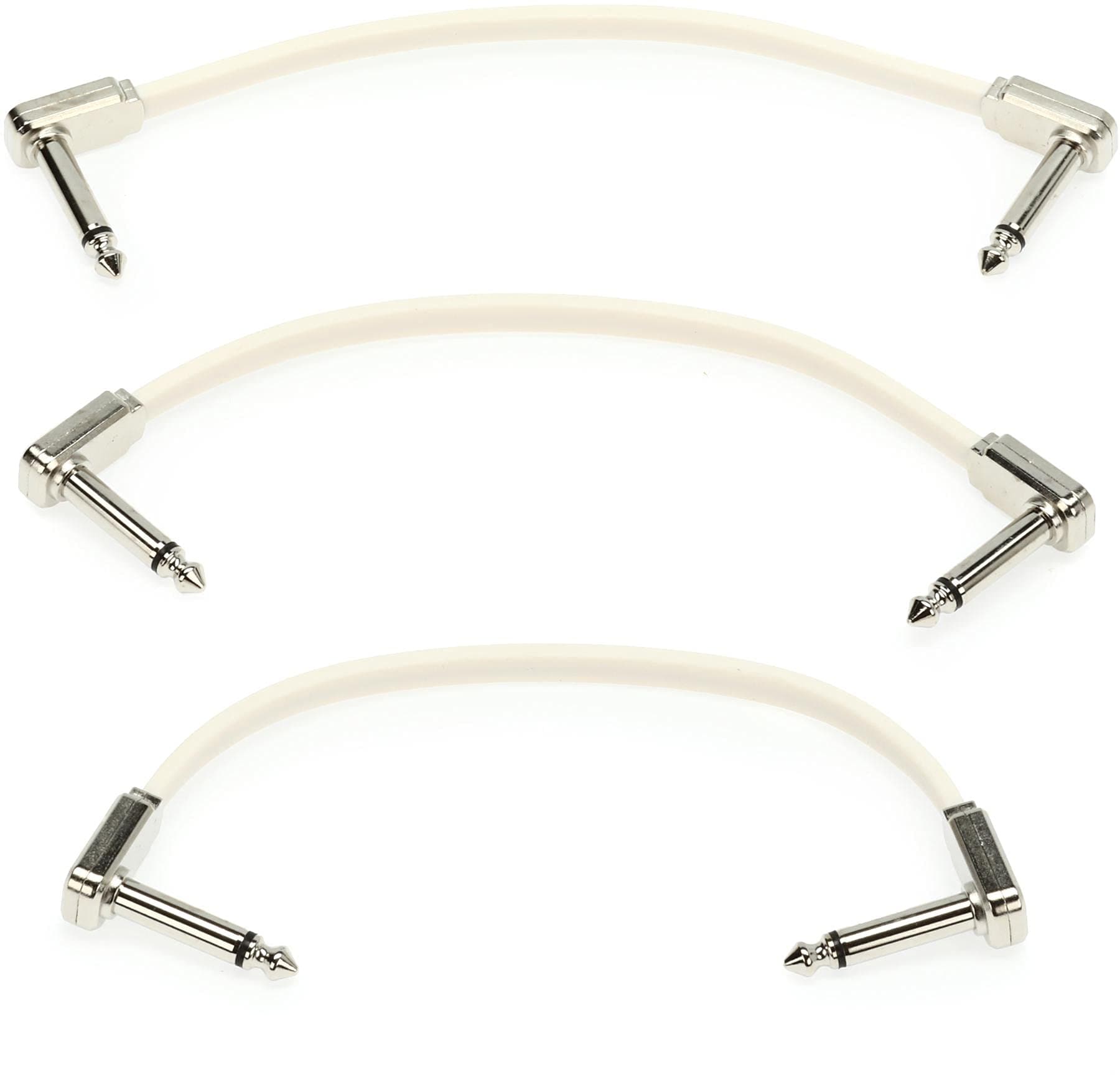 Ernieball 6385 6in Flat Ribbon Patch Cable White 3 Pack - White