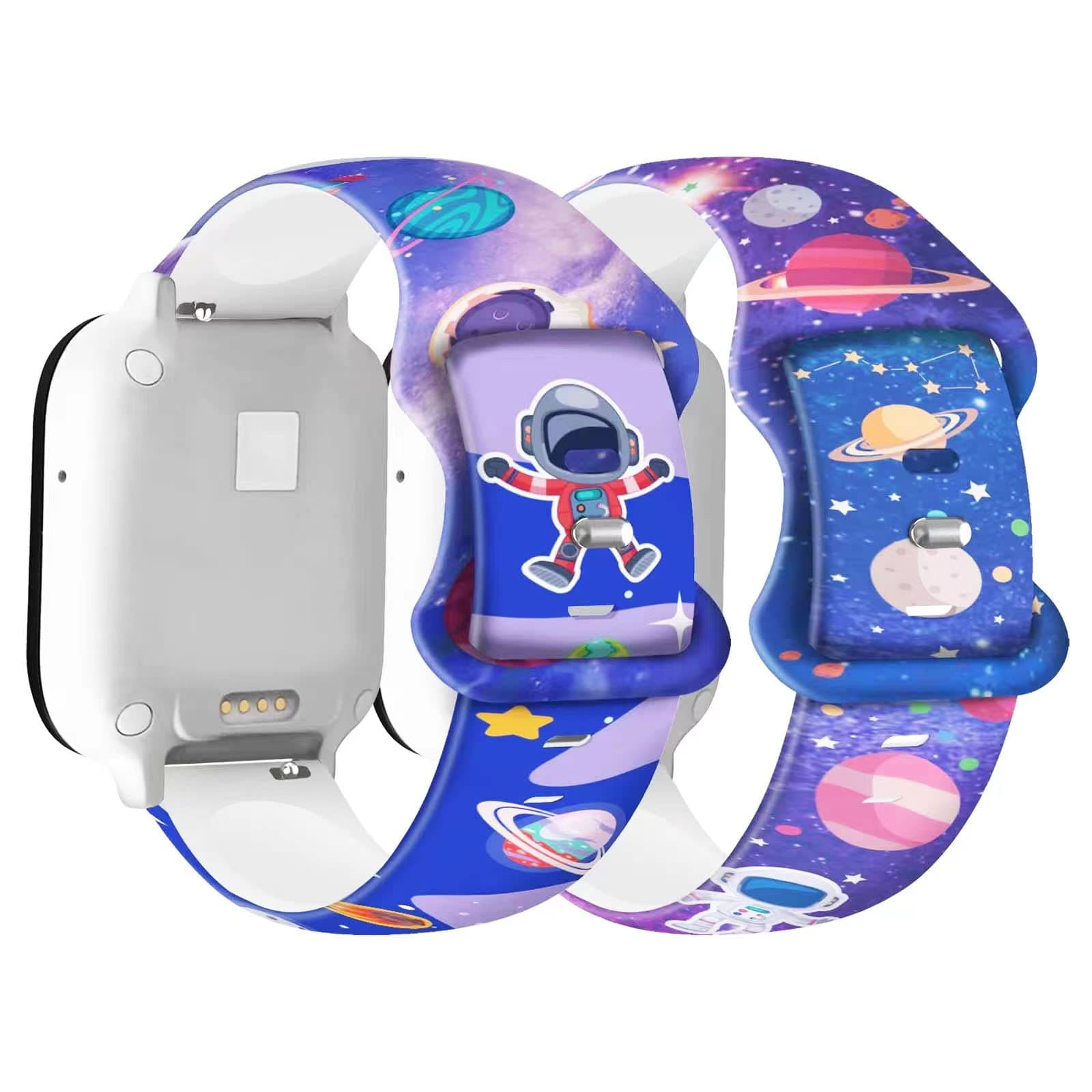 WOWYA 2 Pack Bands Compatible with Gizmo Watch Band Replacement for Kids, 20MM Band Colorful Pattern Breathable Soft Silicone Wristband Straps for Verizon Gizmo Watch 2/1