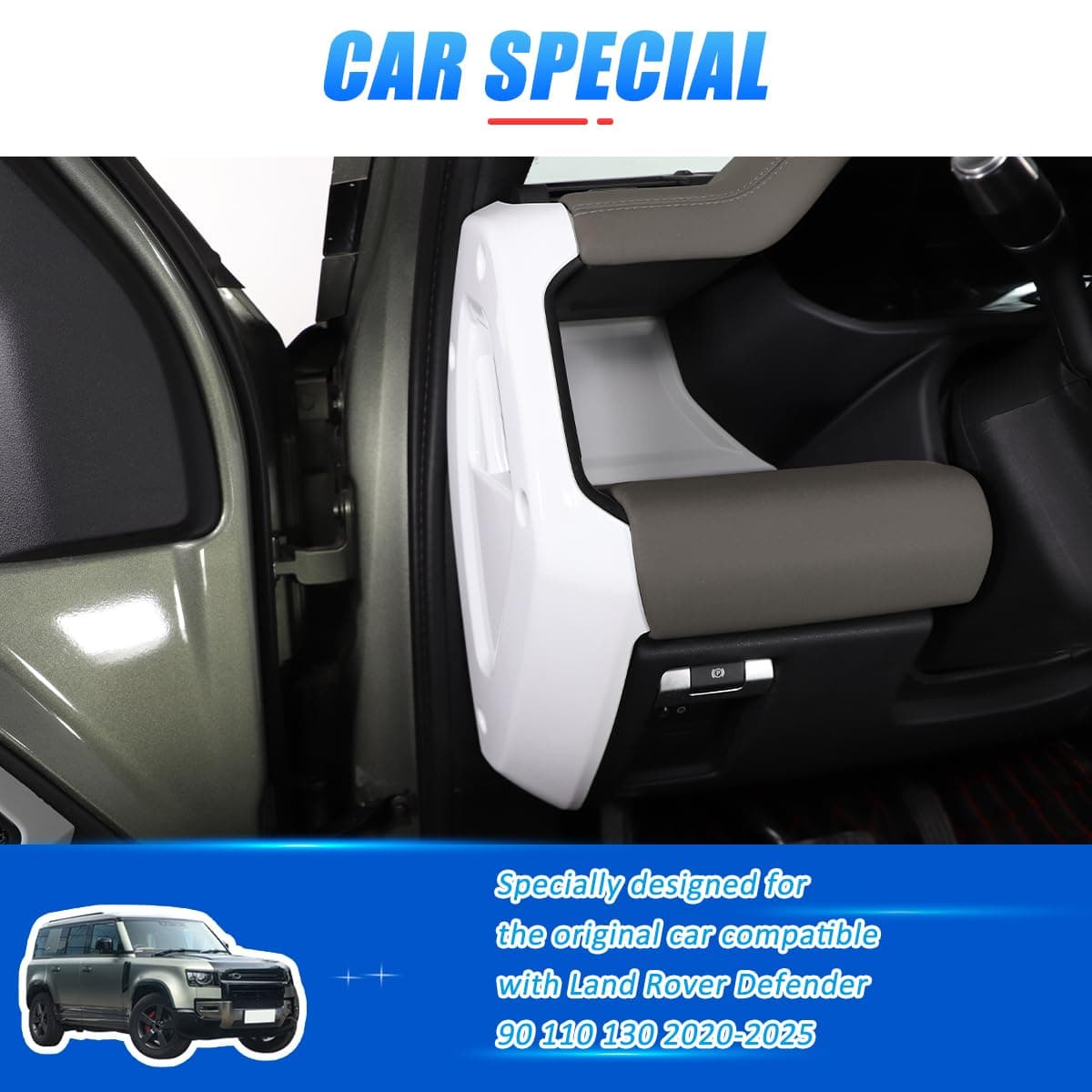 Car Central Control Both Sides Decorative Strips Sticker for Land Rover Defender 2020-2025 90 110 130 Interior Accessories (White)