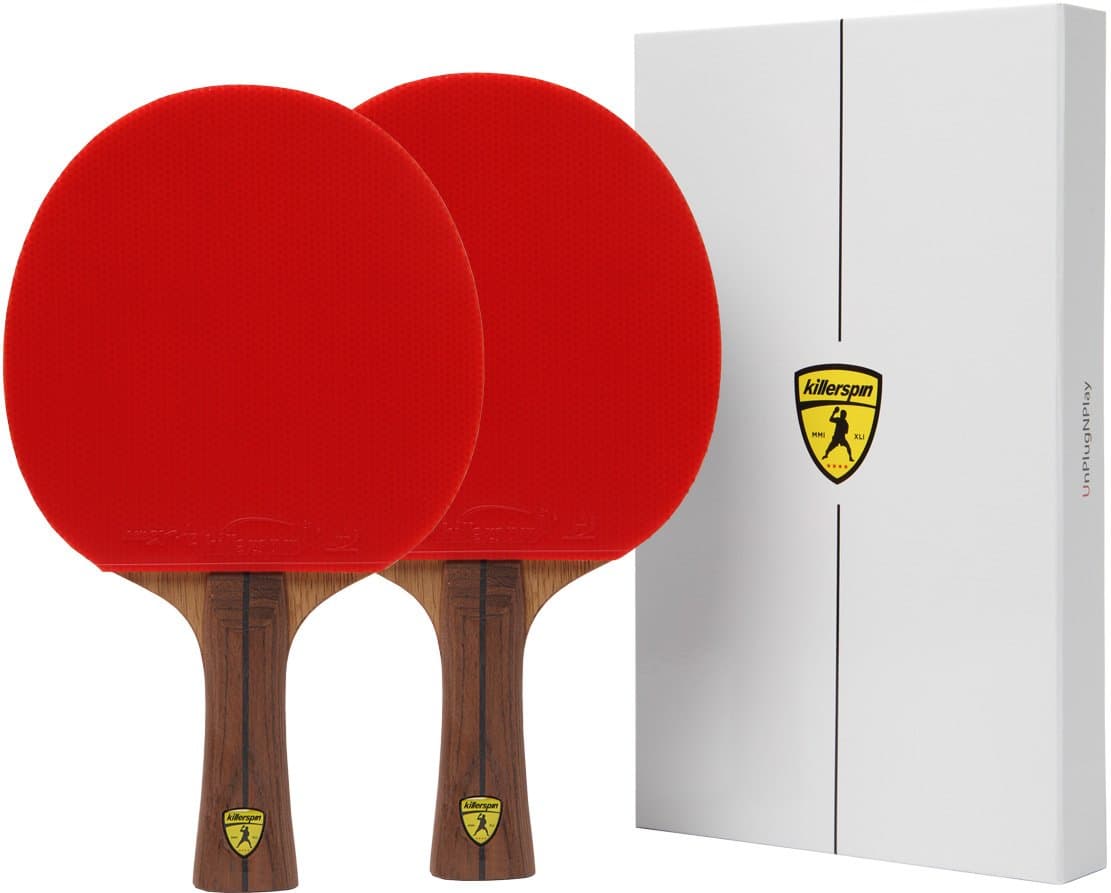 Killerspin Jet800 Speed N1 Ping Pong Paddle and Storage Case Double Pack Black/Red