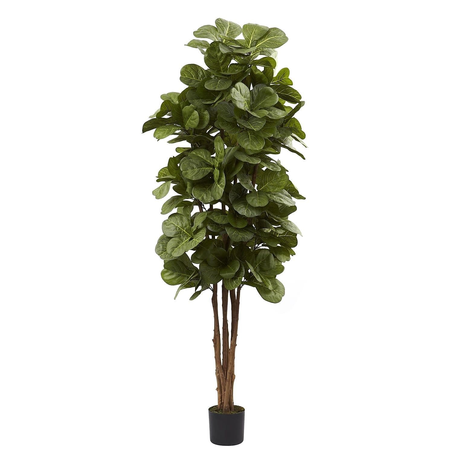 6ft Fiddle Leaf Fig Artificial Tree with 6 Natural Trunks, 270 Lush Green Leaves