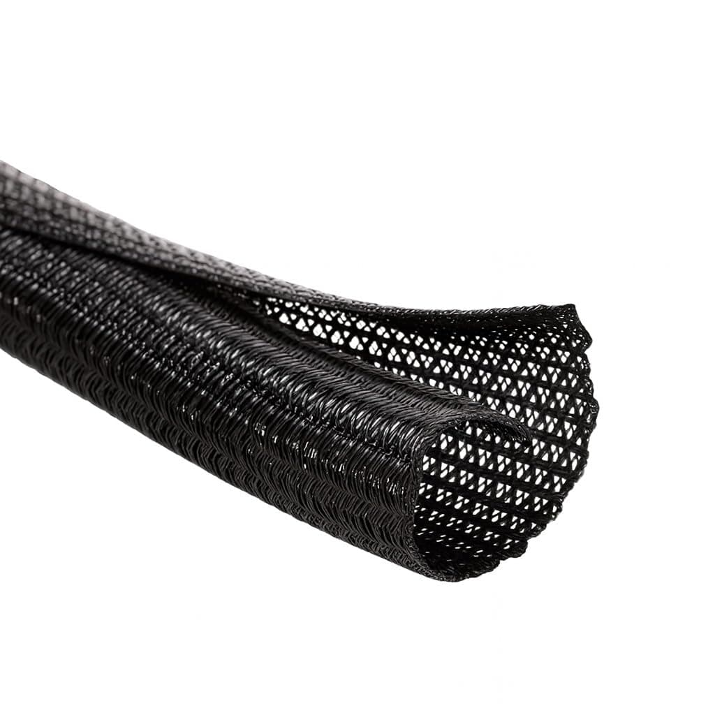 Braided Split-Sleeve Wire Loom for High-Temperature Automotive Harness and Home Cable Management 10 feet (1/2")