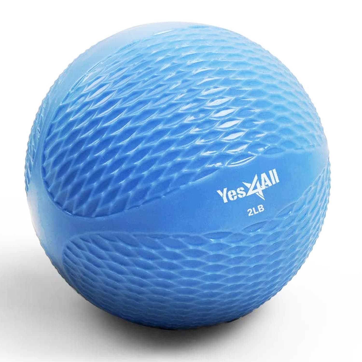 Yes4All Toning Ball, Soft Weighted Medicine Balls for Exercise and Pilates, Yoga, and Fitness, Perfect for Balance, Flexibility, available 1kgs to 5kgs with Multi Colors Available