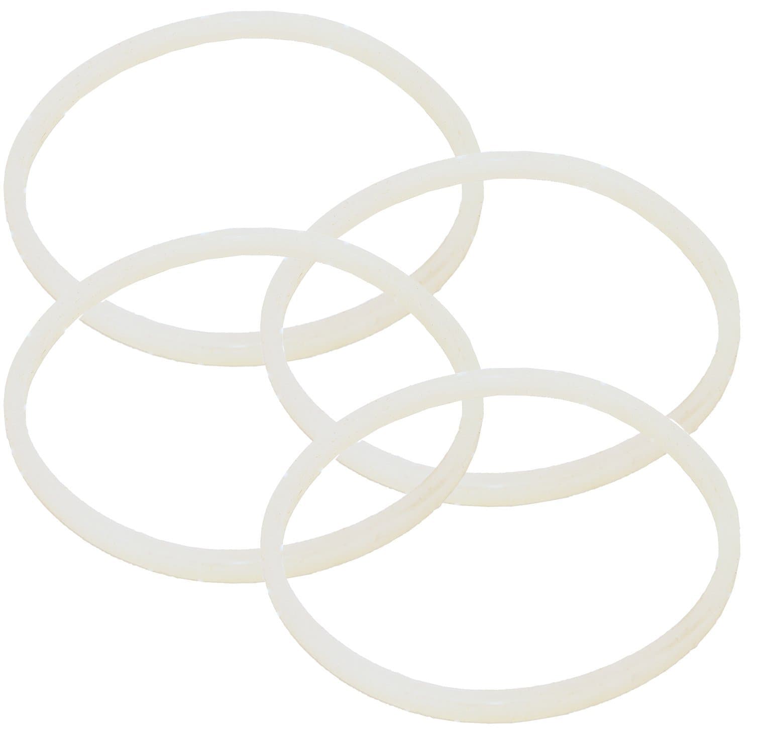 Blendin Replacement White Gasket Rubber Seal, Compatible with Magic Bullet MB-1001, MB-1001B, MBR-1101, MBR-1701, MBR-1702, MBR-0301 250W Blenders, Replacement Part Gaskets Cross or Flat Blade (4)