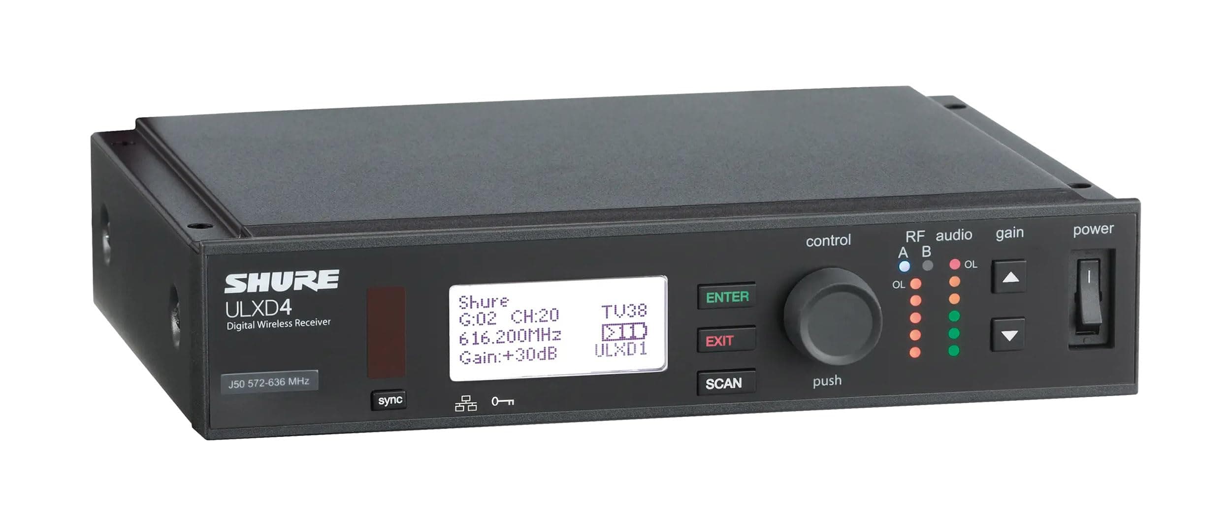 ULXD4 Single Channel Receiver - for use with ULX-D Digital Wireless Microphone Systems, Transmitter Sold Separately | H50 Band (ULXD4=-H50)