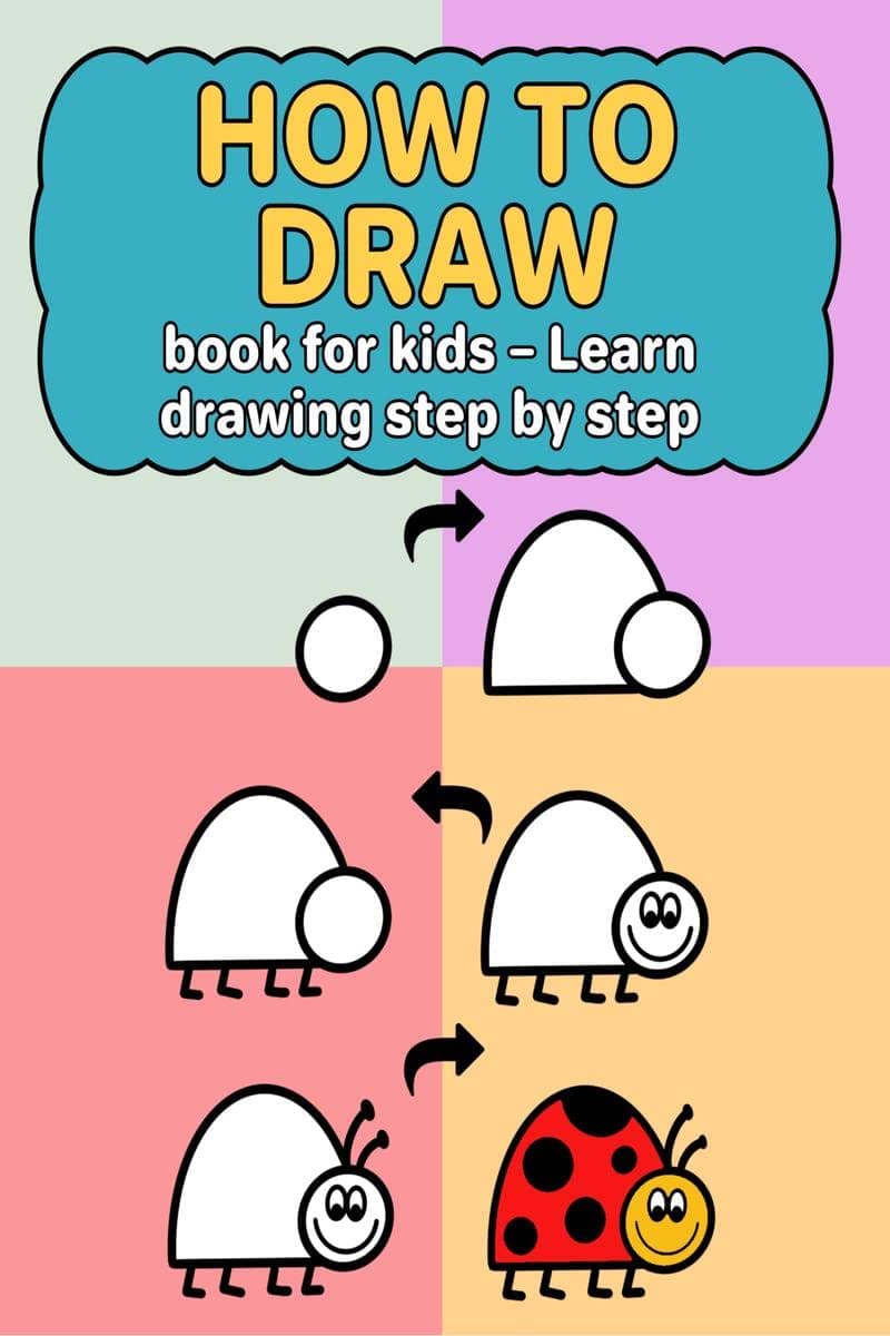 How to draw book for kids - Learn drawing step by step : Learning book for how to draw for kids age 5+